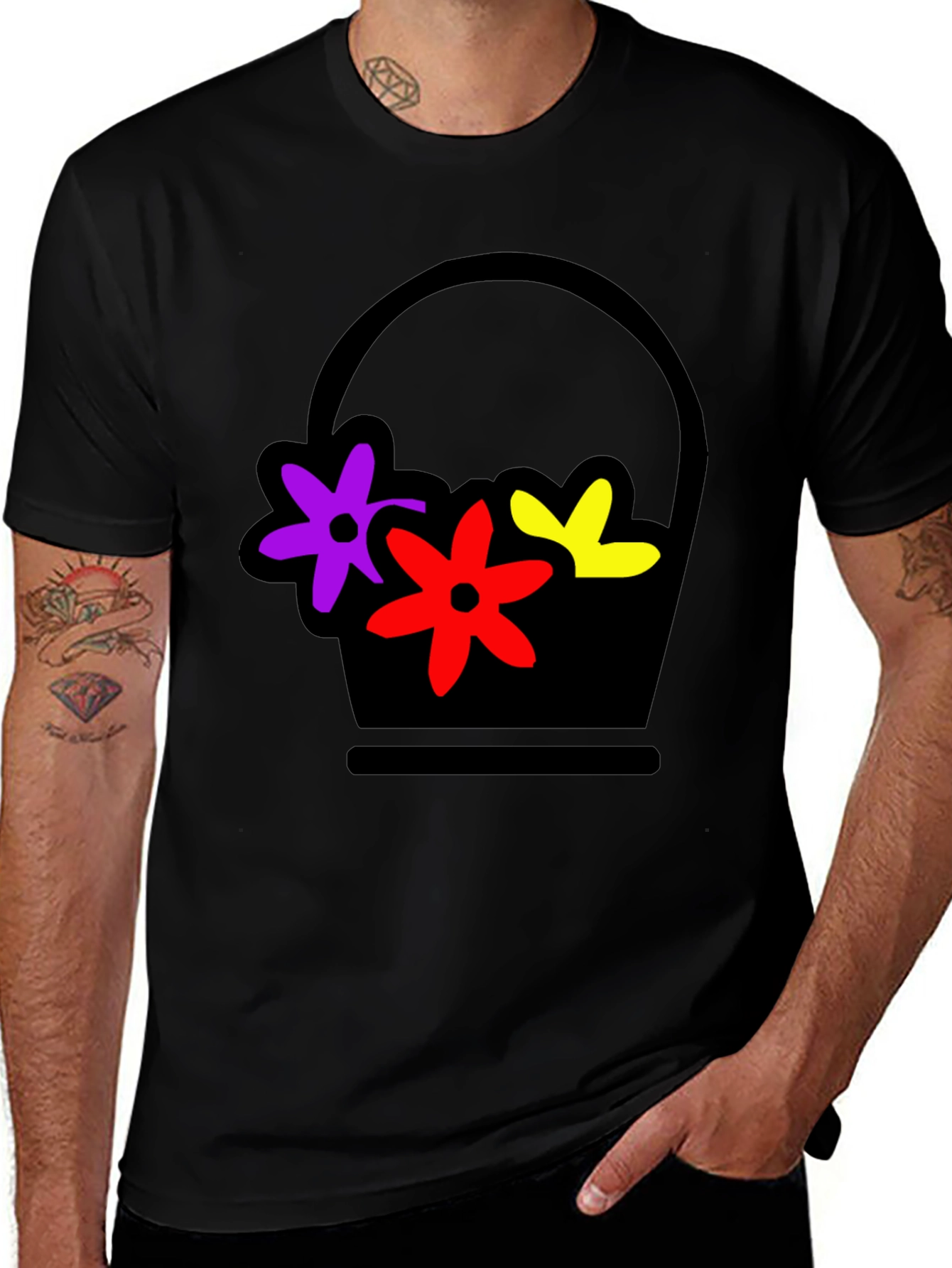 Floral Basket Graphic Tee