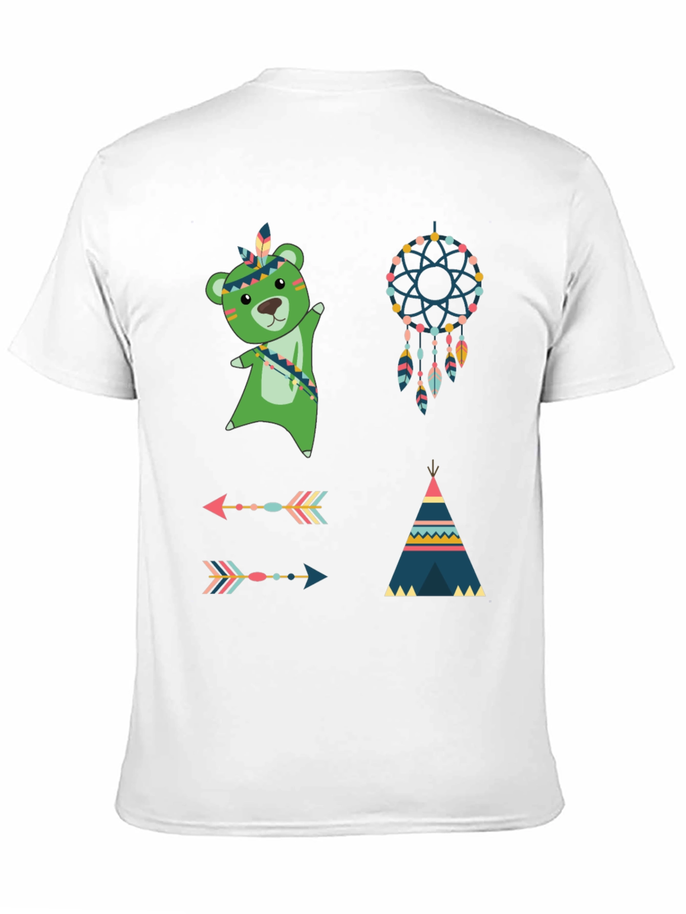 Trendy Graphic Tee: Boho Bear Design