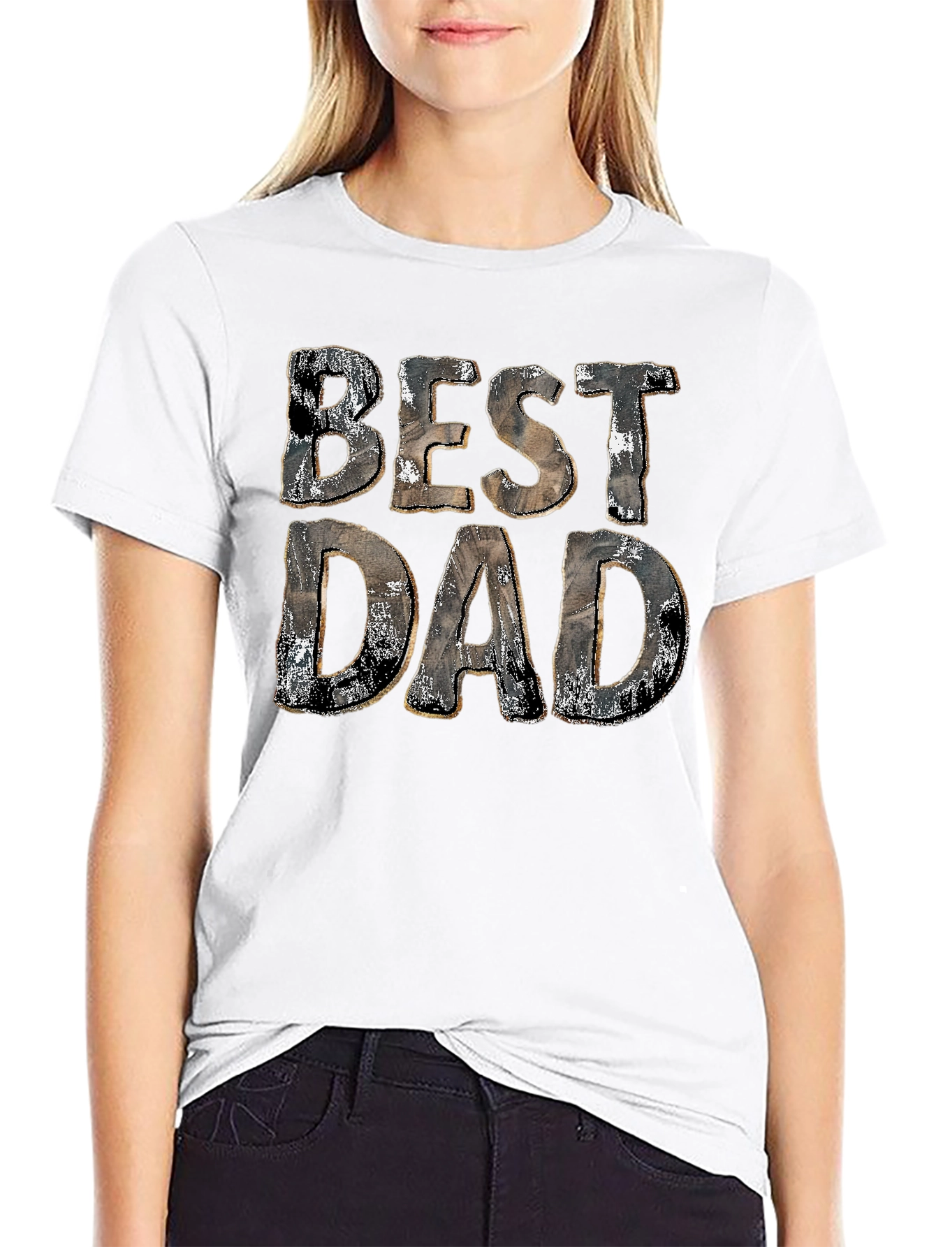 Best Dad Graphic Print Black Cotton T-Shirt