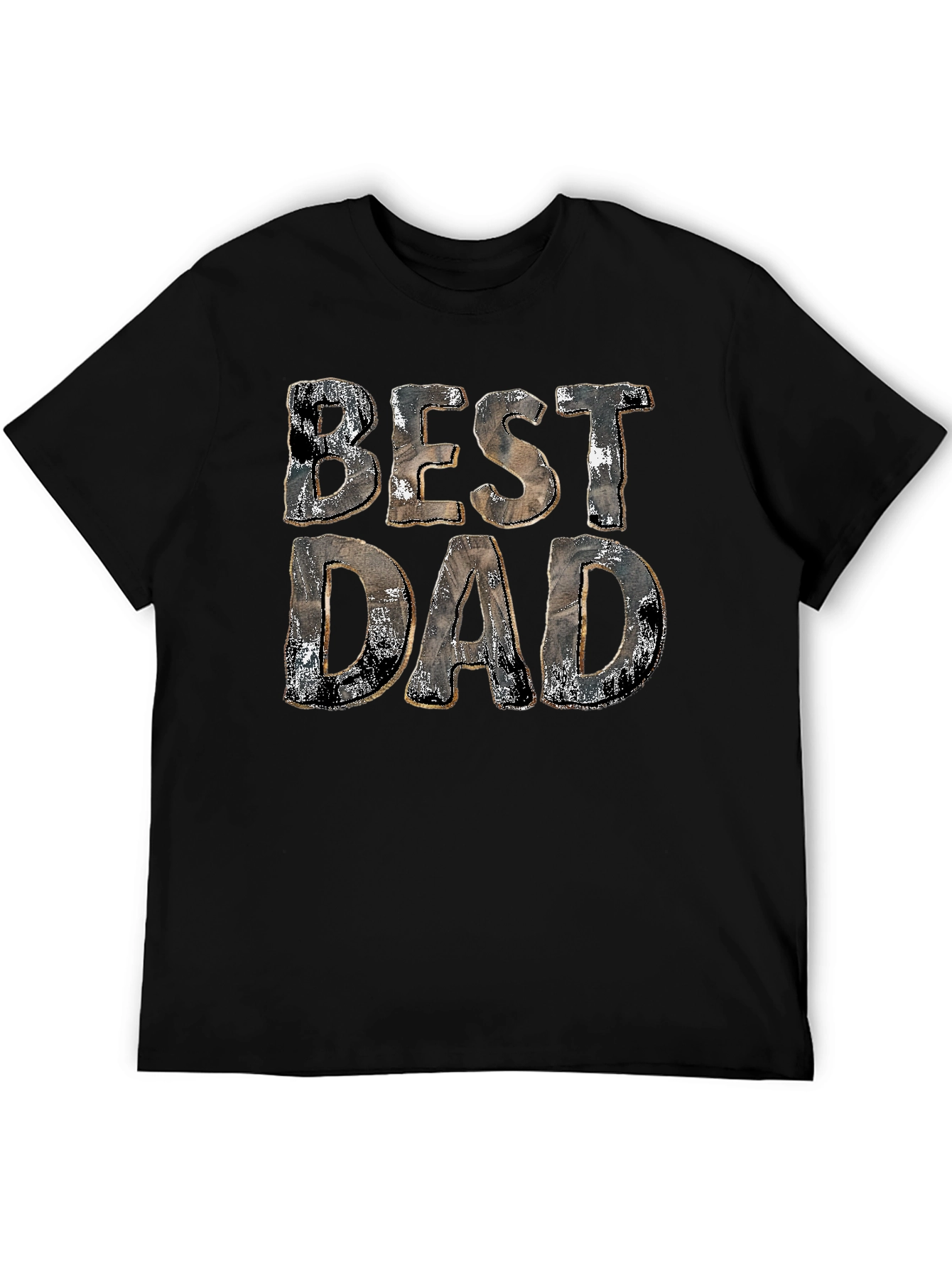 Best Dad Graphic Print Black Cotton T-Shirt