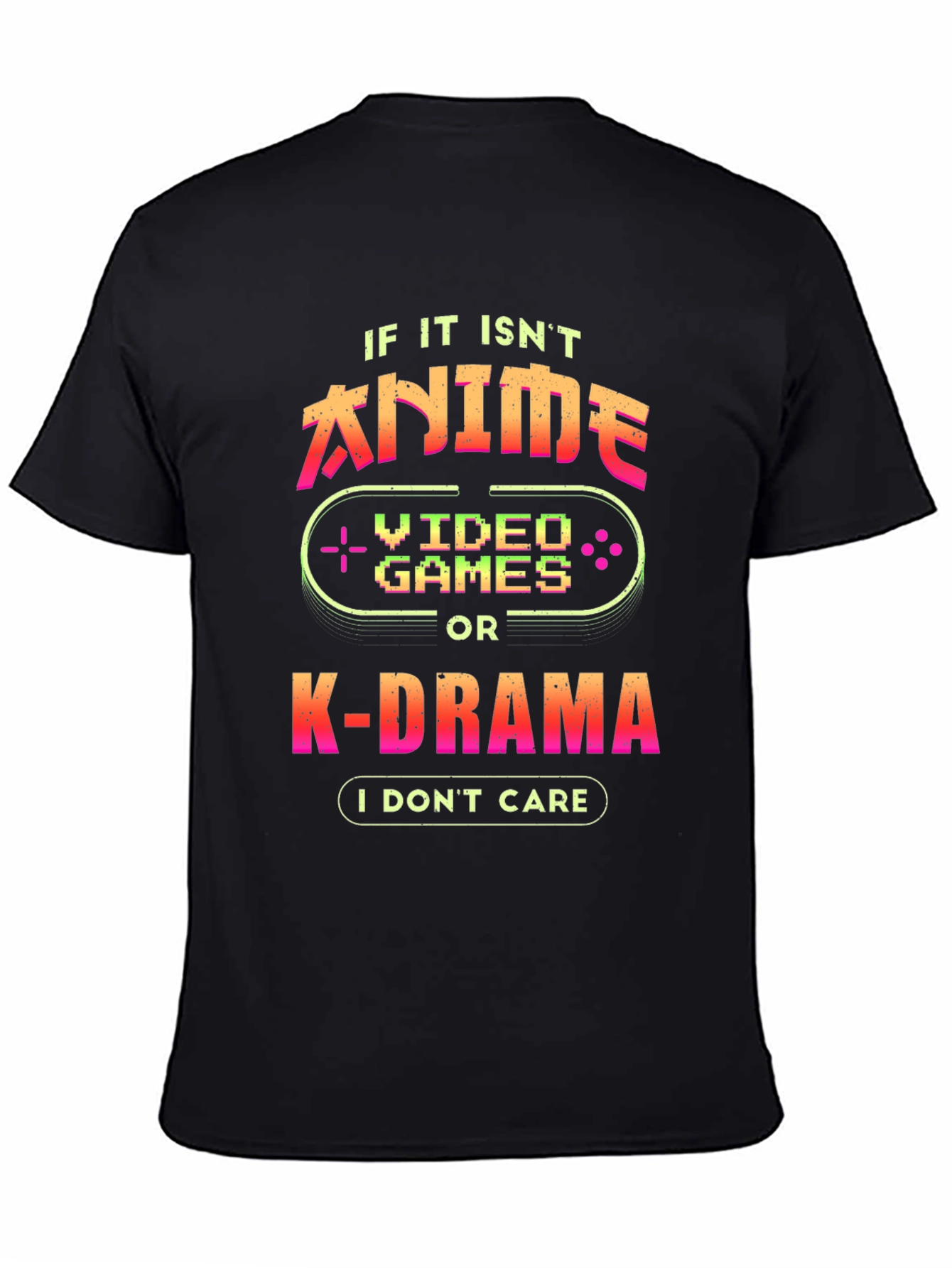 Anime Video Game K-Drama Black T-Shirt