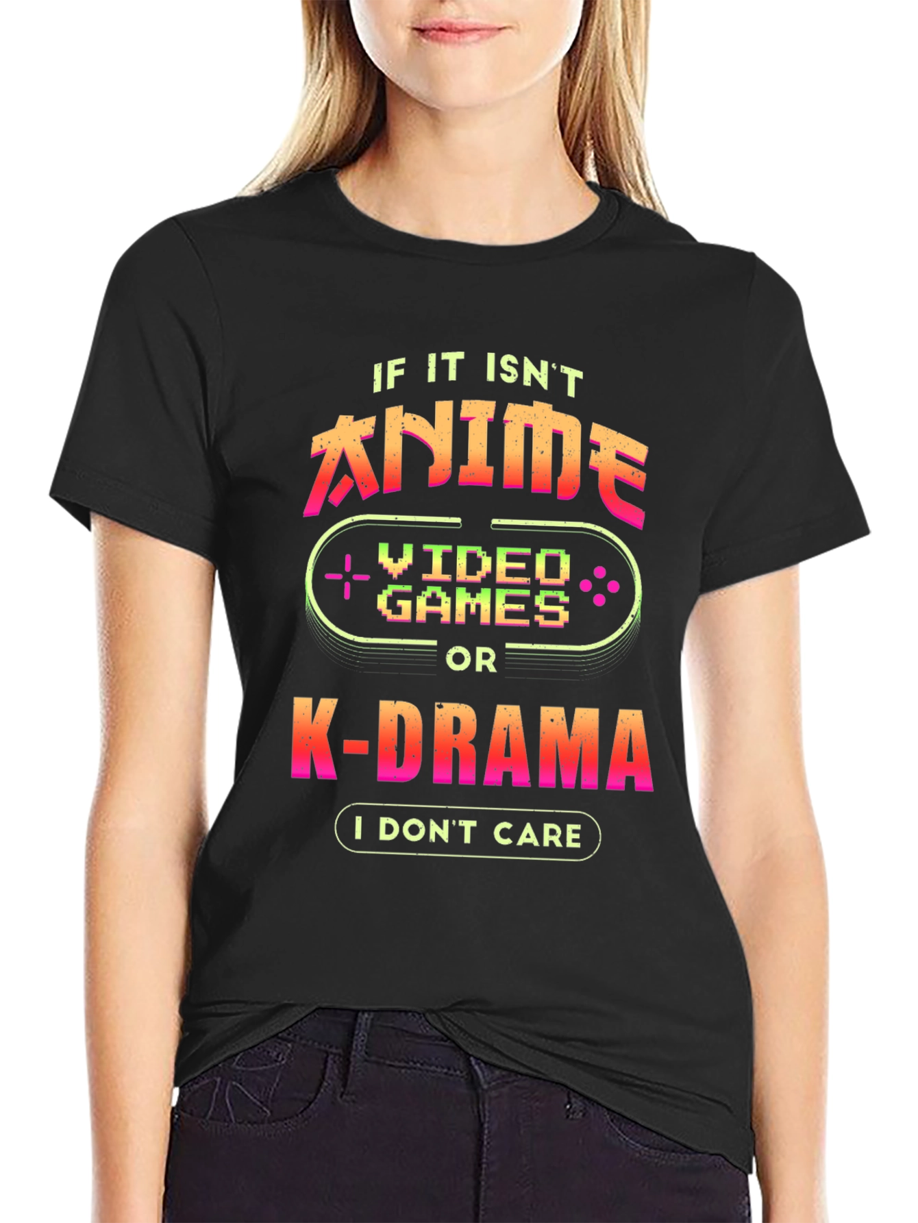 Anime Video Game K-Drama Black T-Shirt
