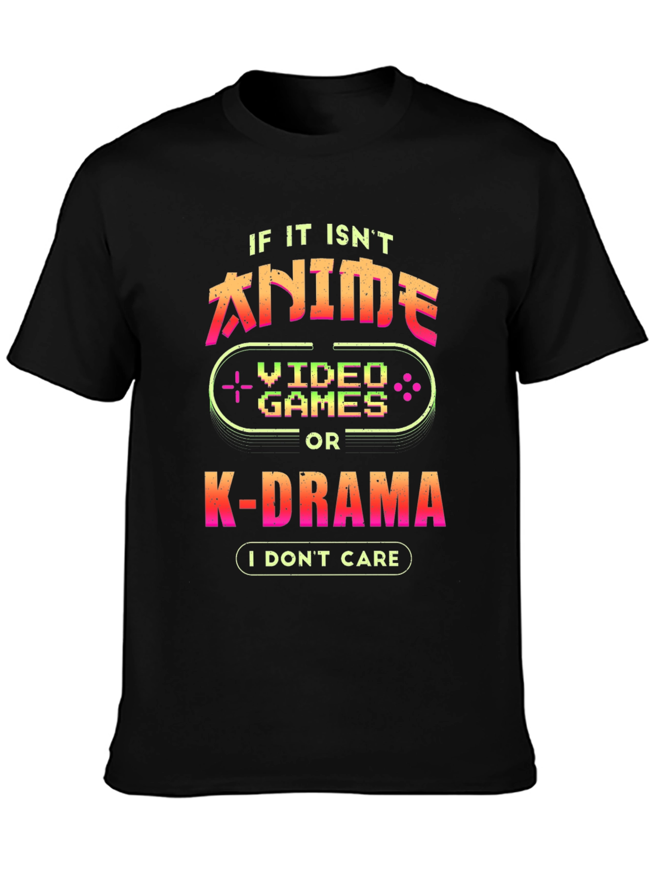 Anime Video Game K-Drama Black T-Shirt
