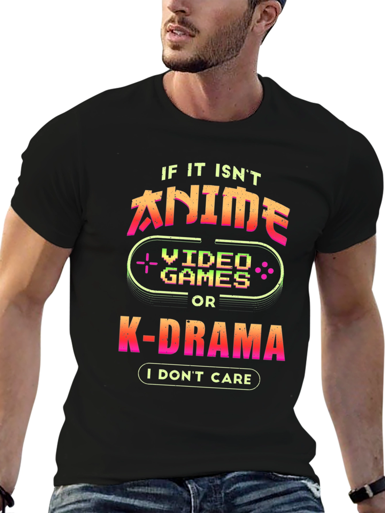 Anime Video Game K-Drama Black T-Shirt