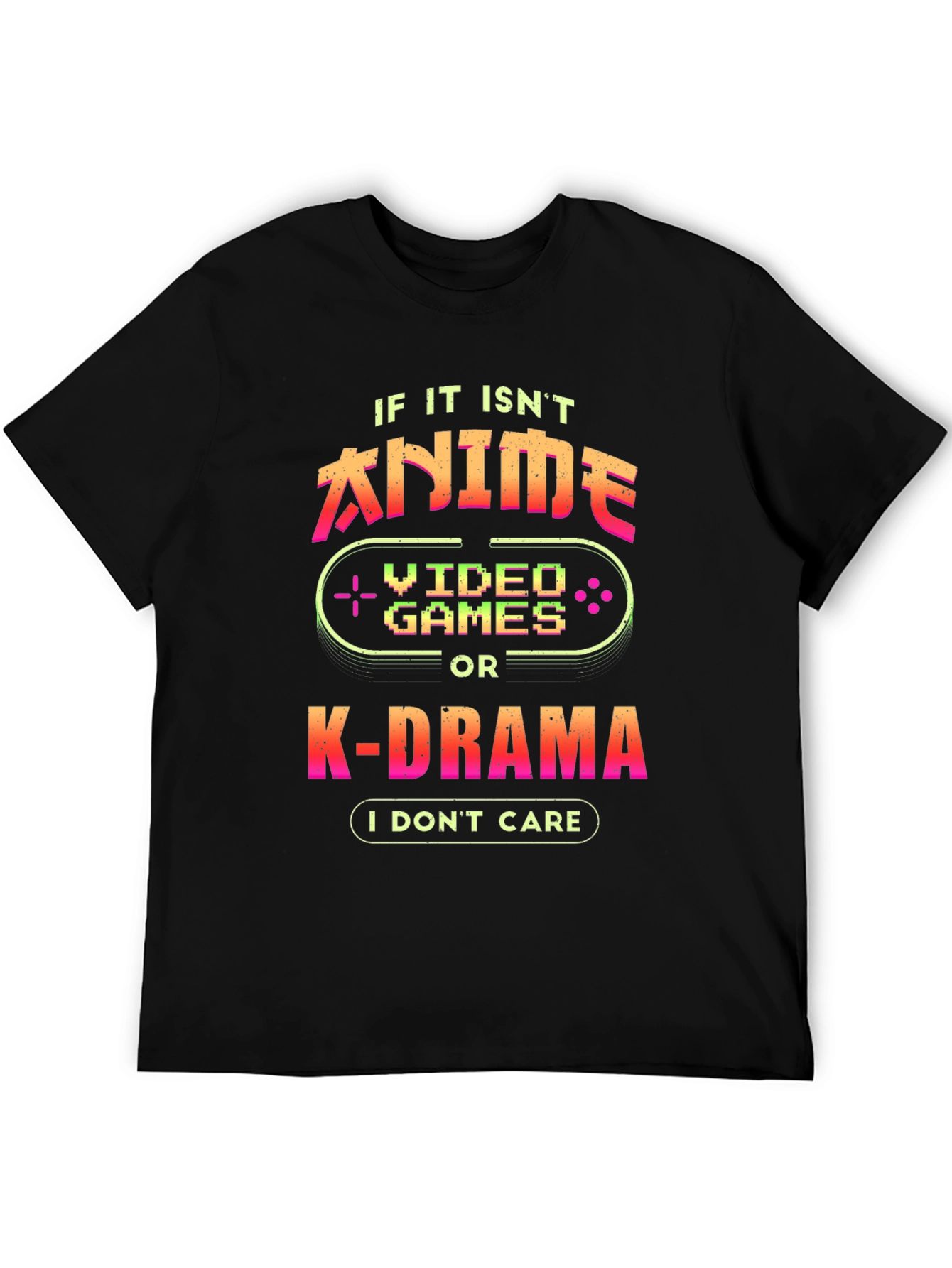 Anime Video Game K-Drama Black T-Shirt
