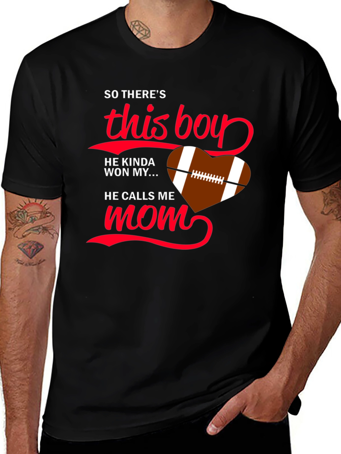 Football Mom T-Shirt - This Boy Won My Heart
