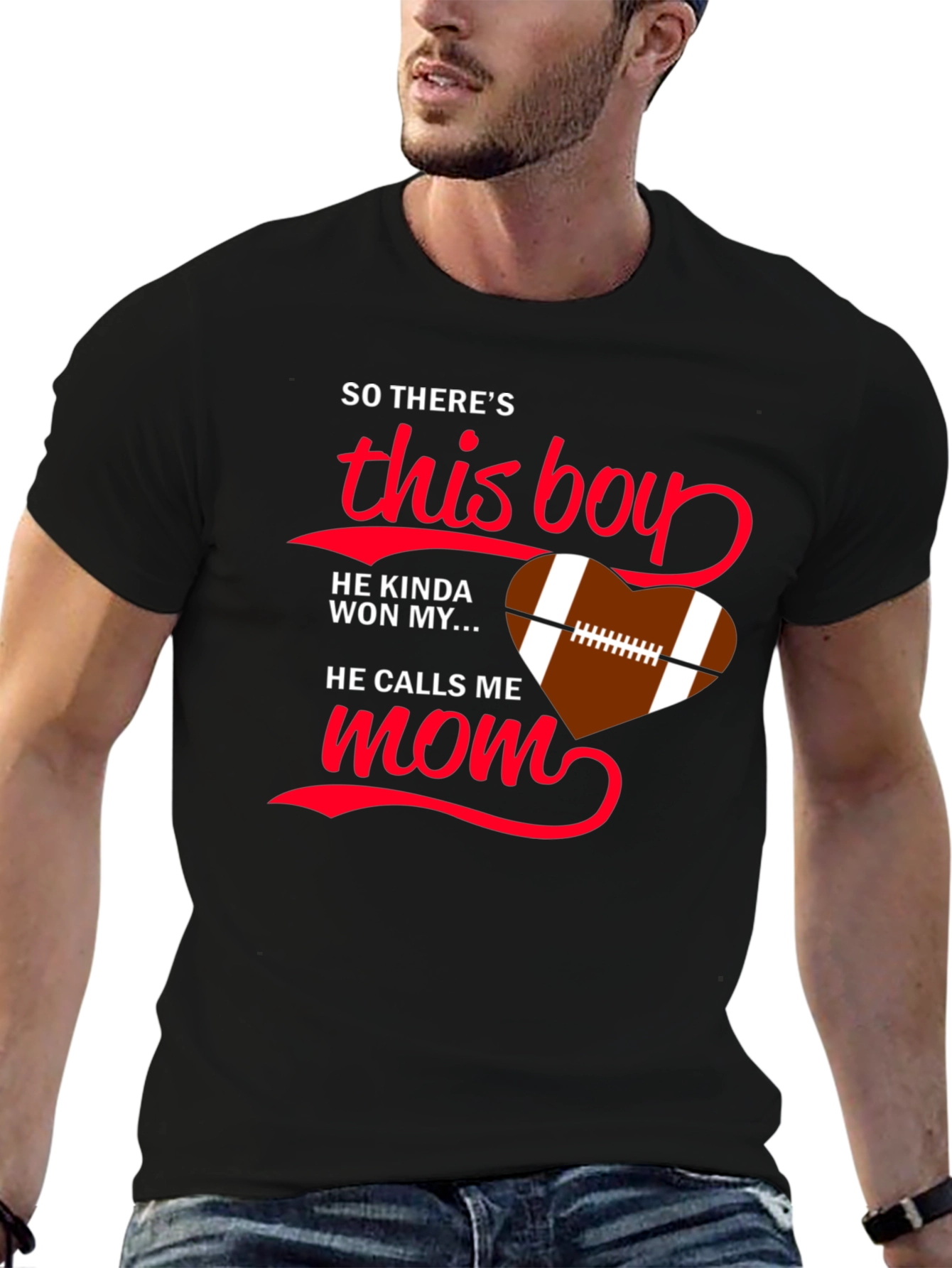 Football Mom T-Shirt - This Boy Won My Heart