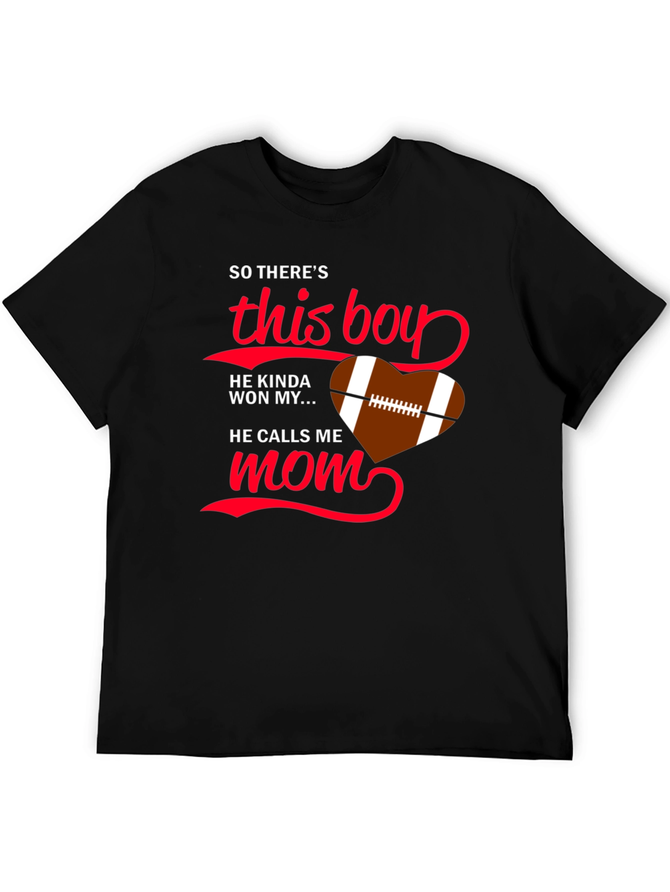 Football Mom T-Shirt - This Boy Won My Heart