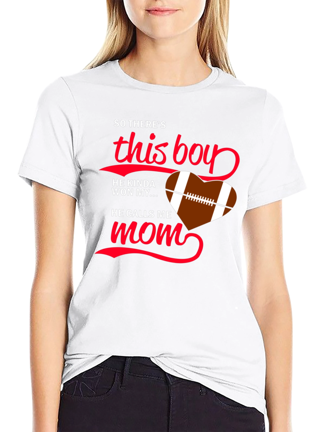 Football Mom T-Shirt - This Boy Won My Heart