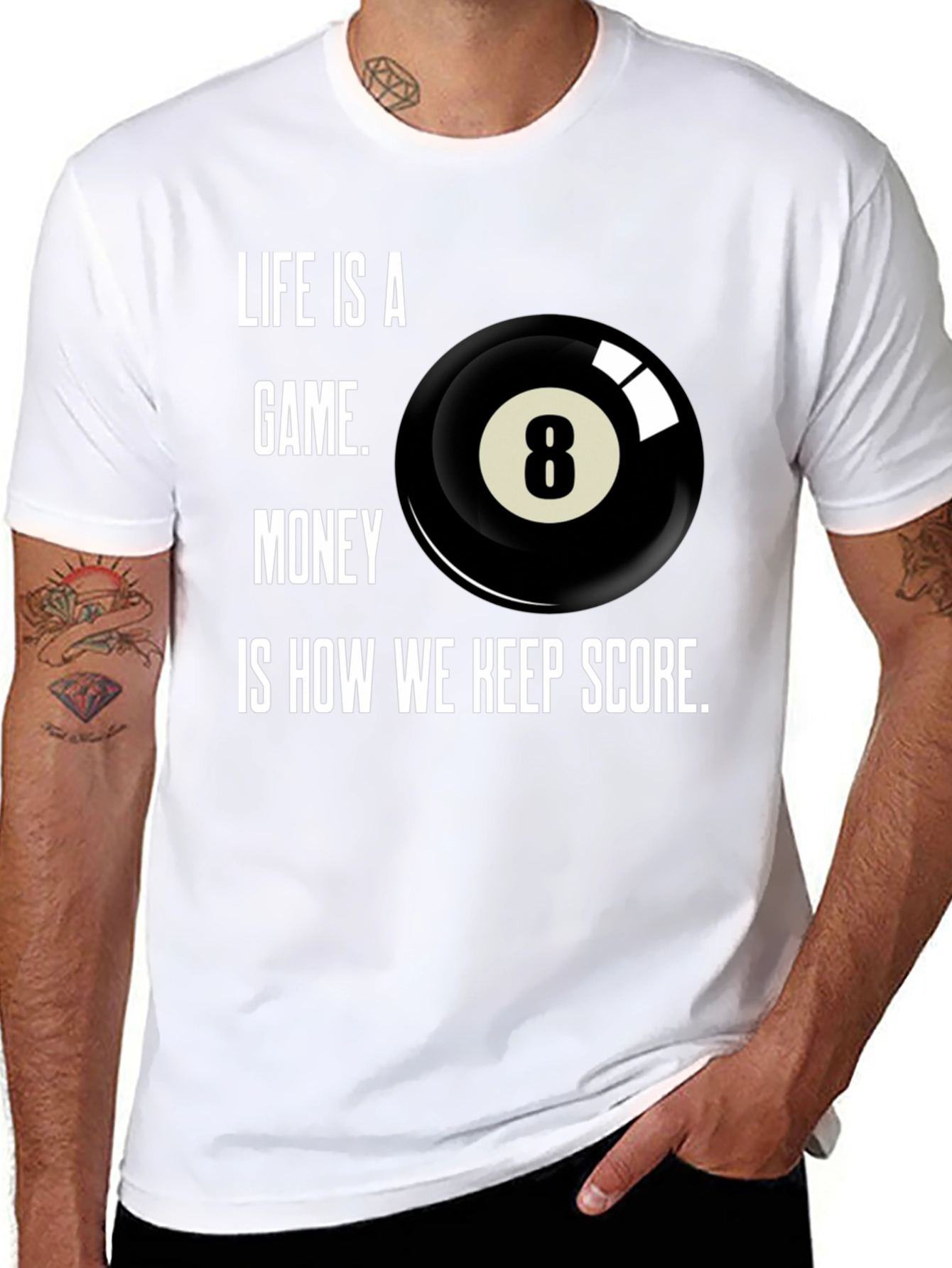 Life is a Game T-Shirt Billiards 8 Ball