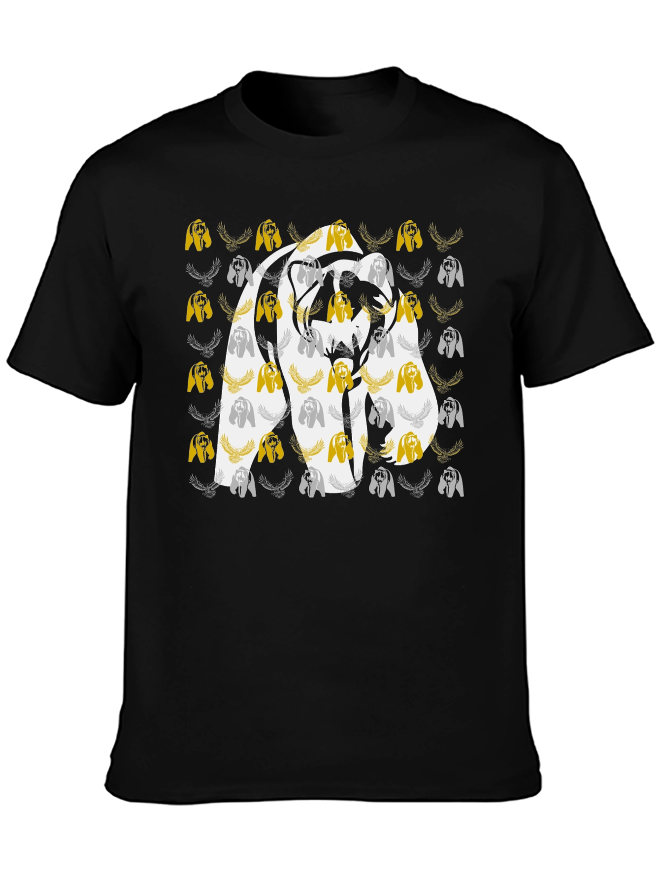 Abstract Bear Graphic Tee - Black