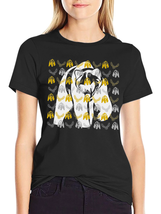 Abstract Bear Graphic Tee - Black