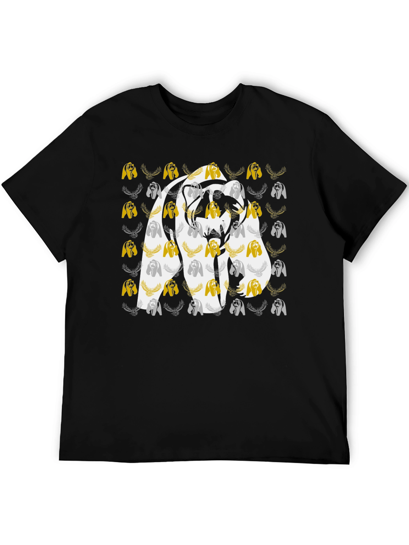 Abstract Bear Graphic Tee - Black