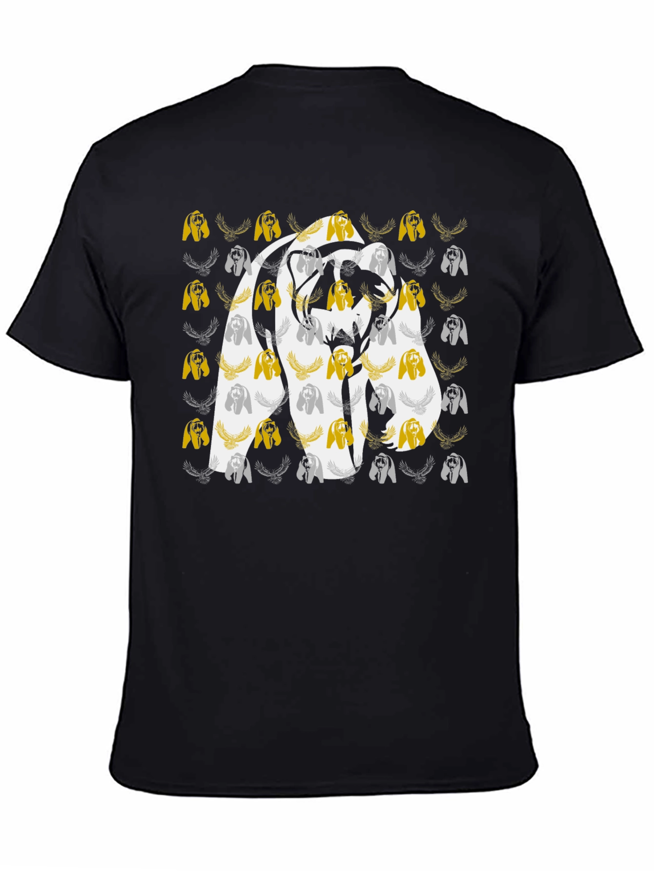 Abstract Bear Graphic Tee - Black