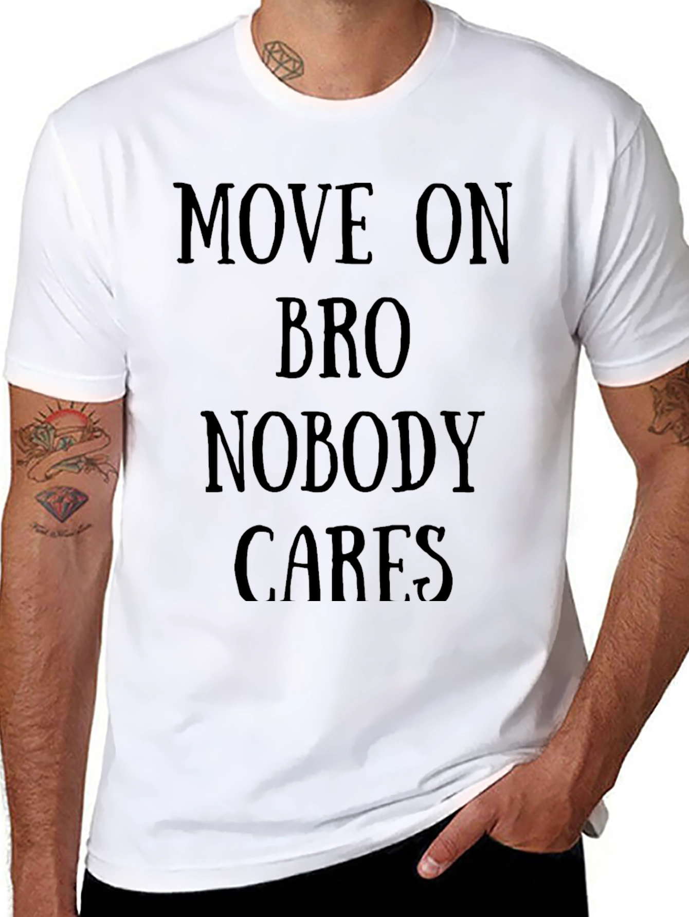Move On Bro Nobody Cares Black T-Shirt