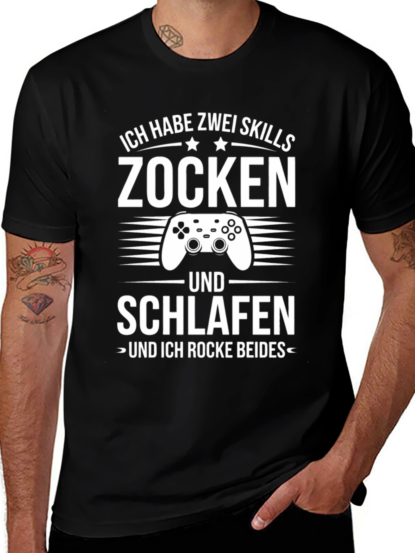 Gamer Skills T-Shirt: Play & Sleep - Rock Both!