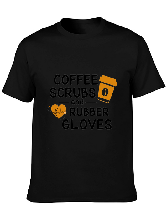 Coffee Scrubs Rubber Gloves T-Shirt - Healthcare Worker Tee
