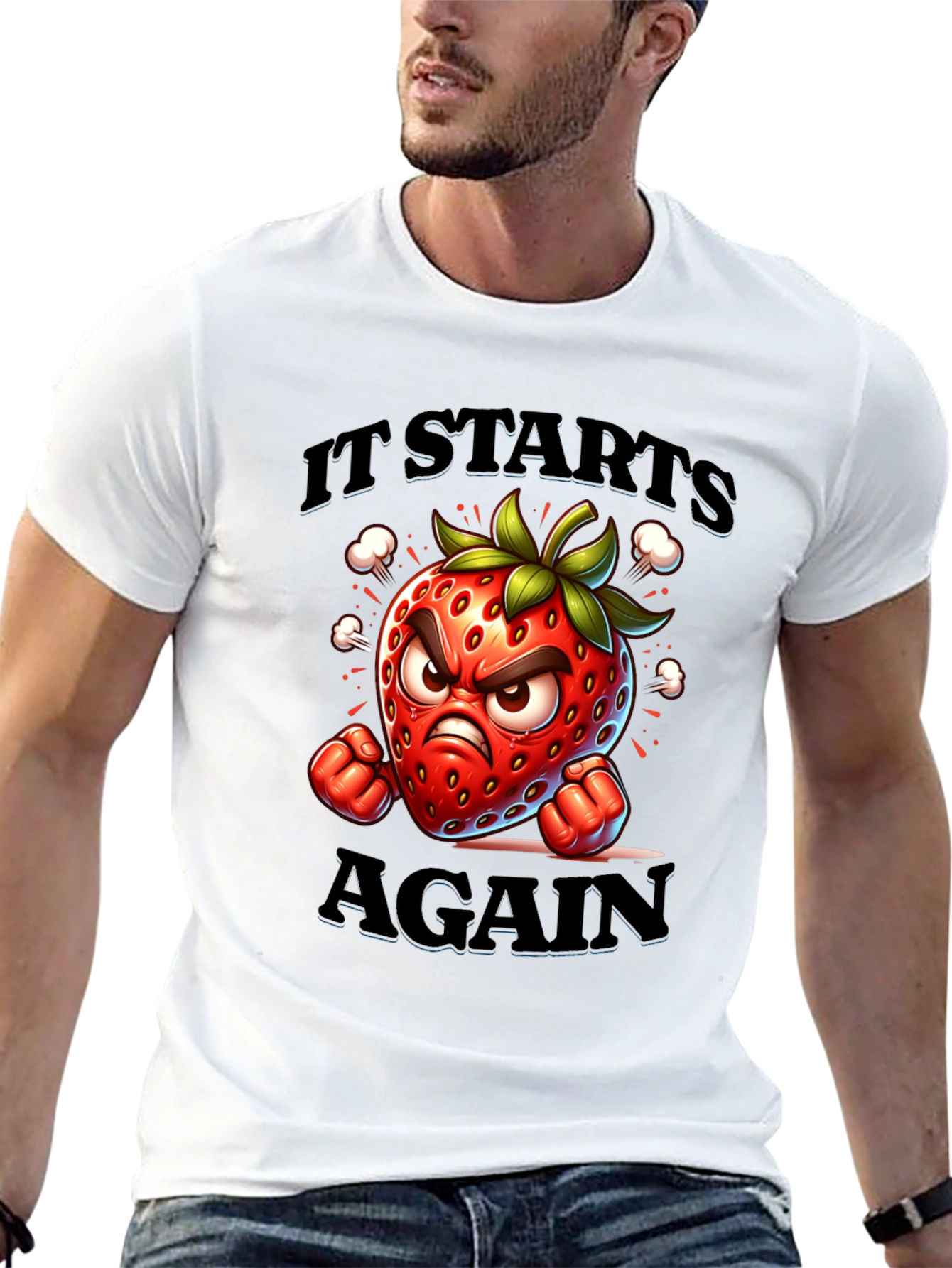 Angry Strawberry Graphic Tee - It Starts Again
