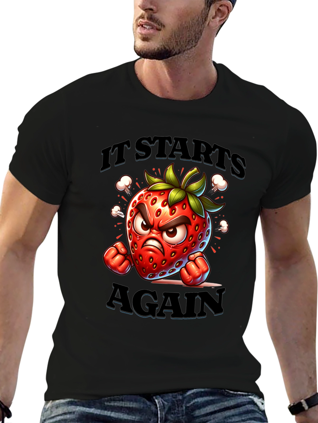 Angry Strawberry Graphic Tee - It Starts Again