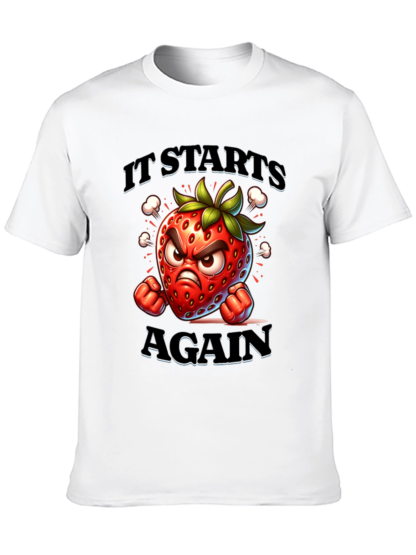 Angry Strawberry Graphic Tee - It Starts Again