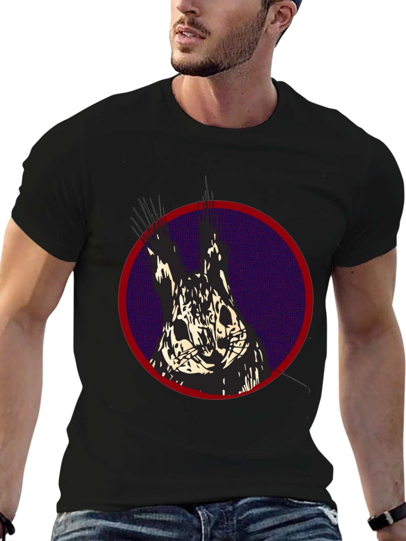 Graphic Print T-Shirt: Abstract Animal Design