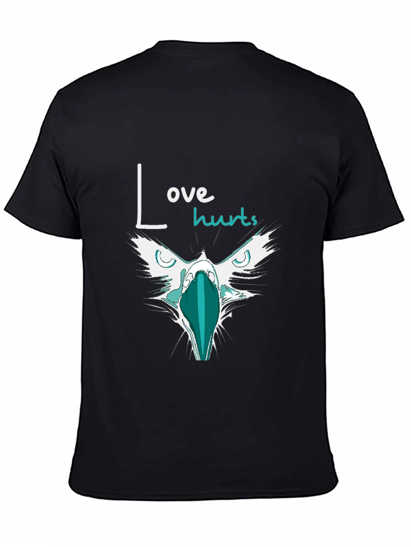 Love Hurts Graphic Print Black T-Shirt