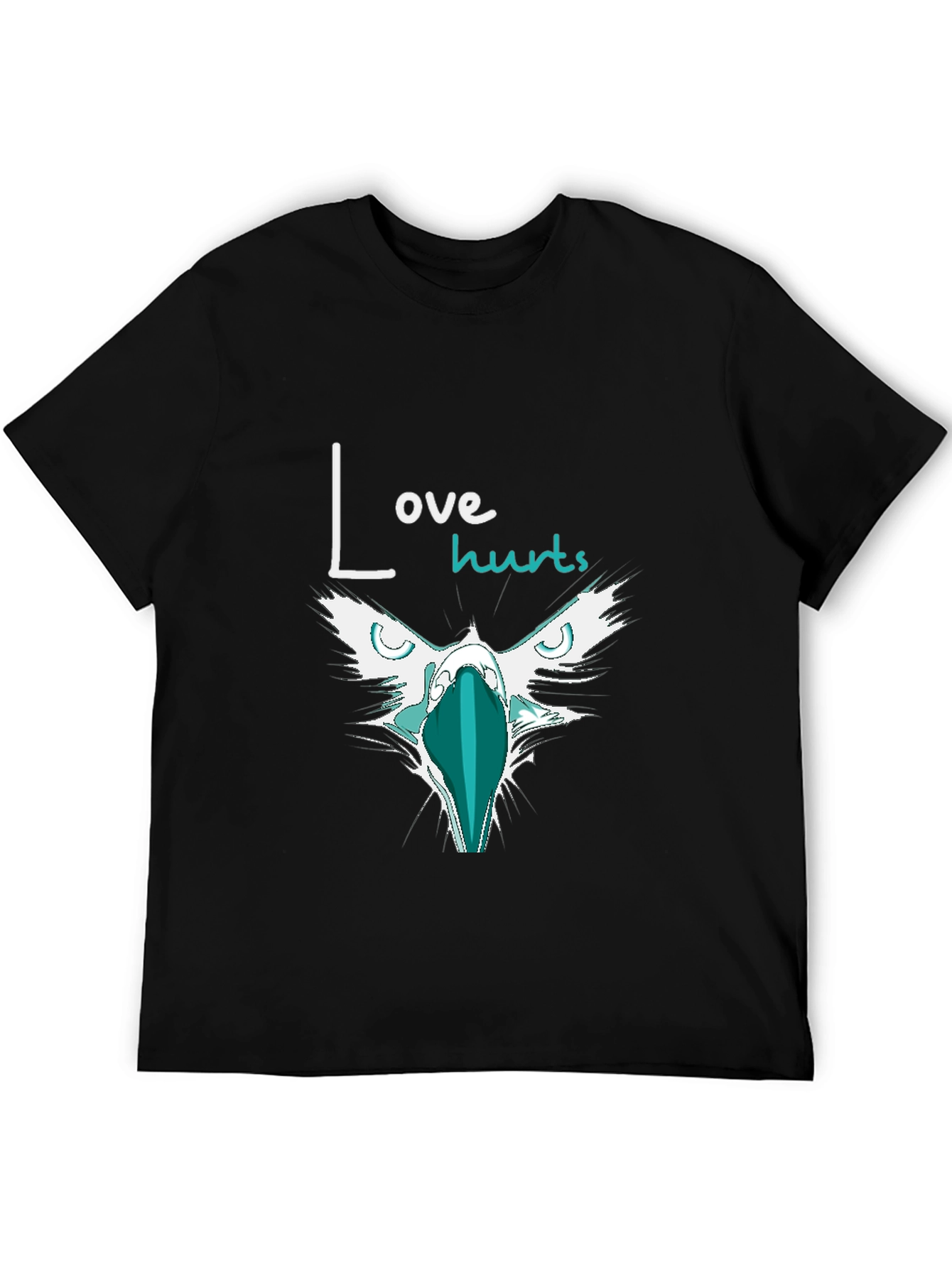 Love Hurts Graphic Print Black T-Shirt