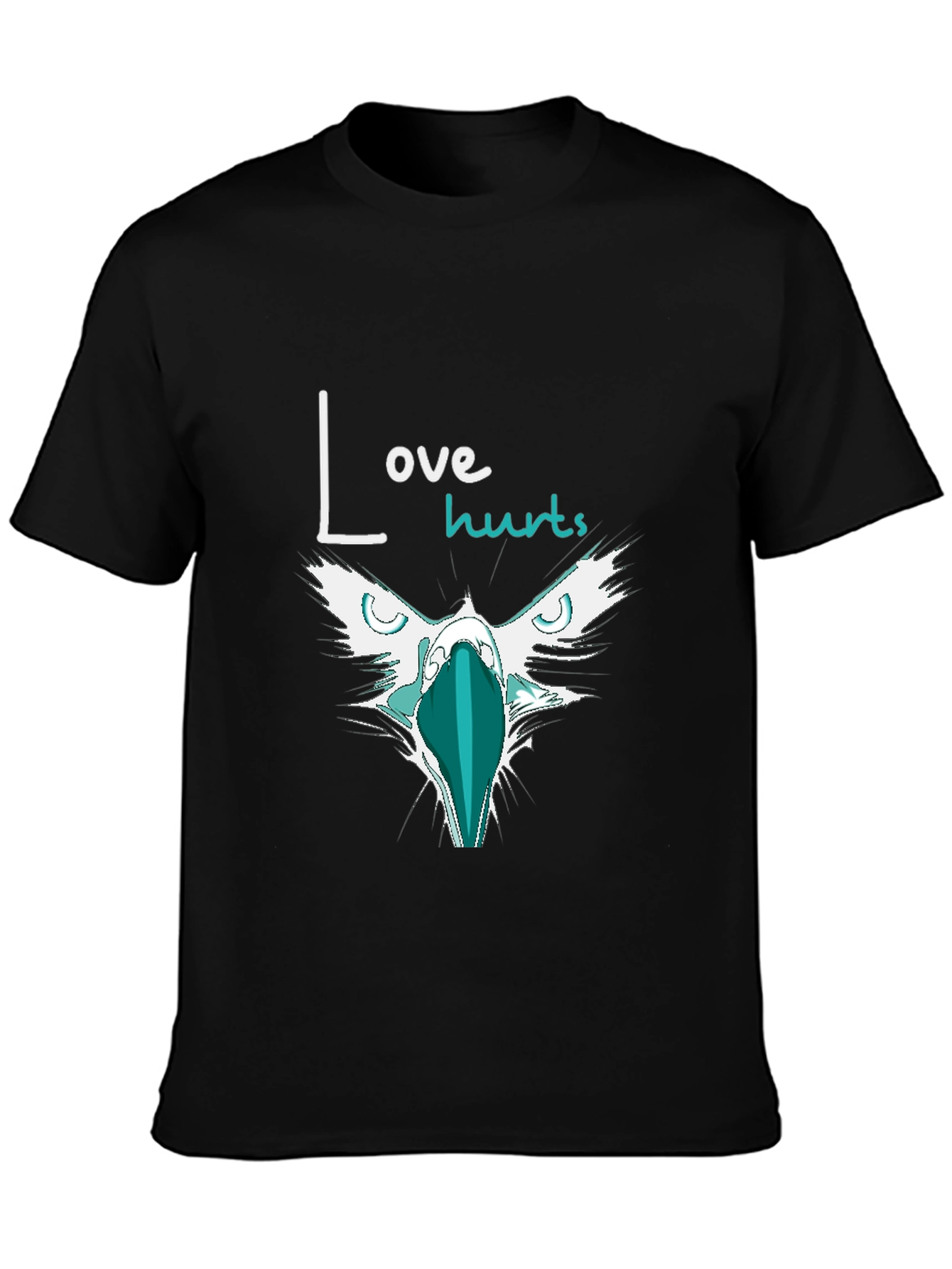 Love Hurts Graphic Print Black T-Shirt