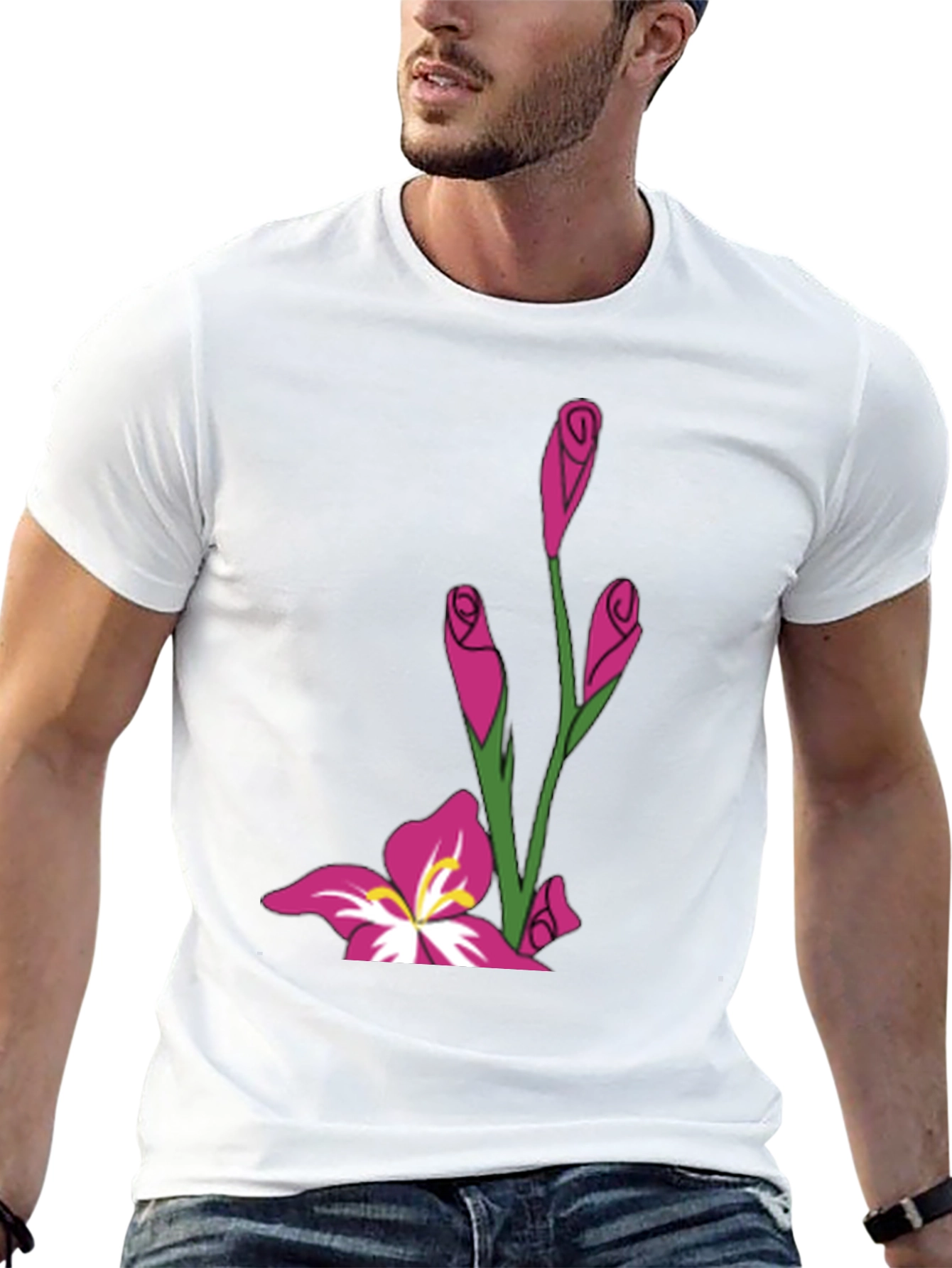 Floral Graphic Black Tee