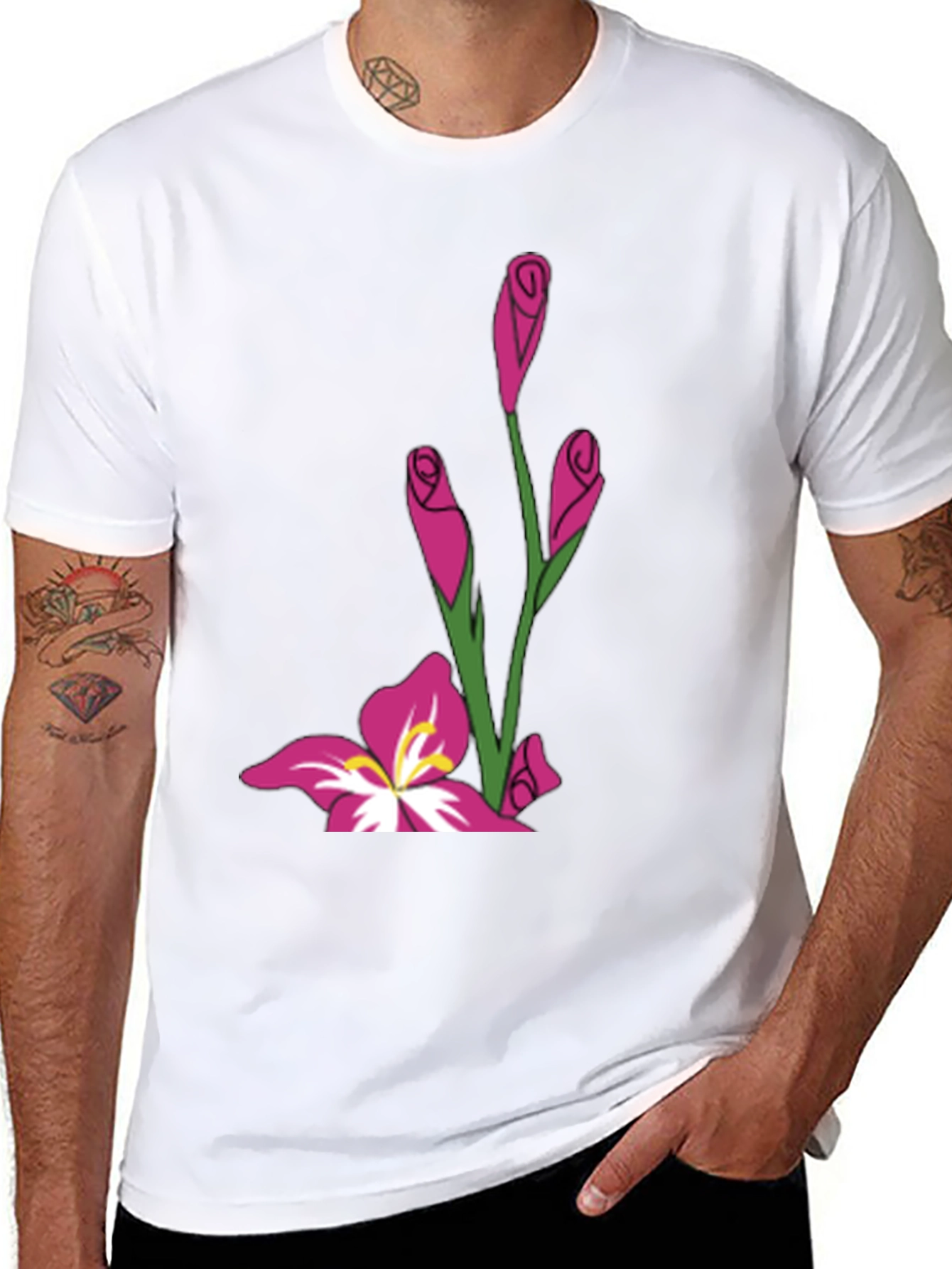 Floral Graphic Black Tee