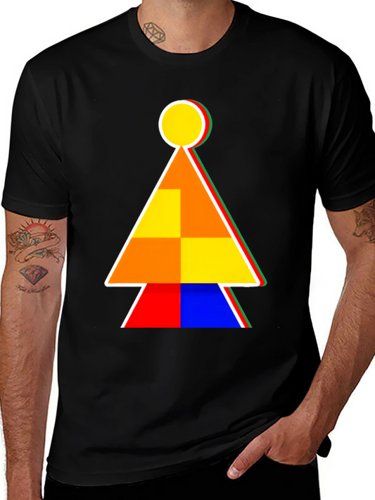Abstract Geometric Graphic Print Tee