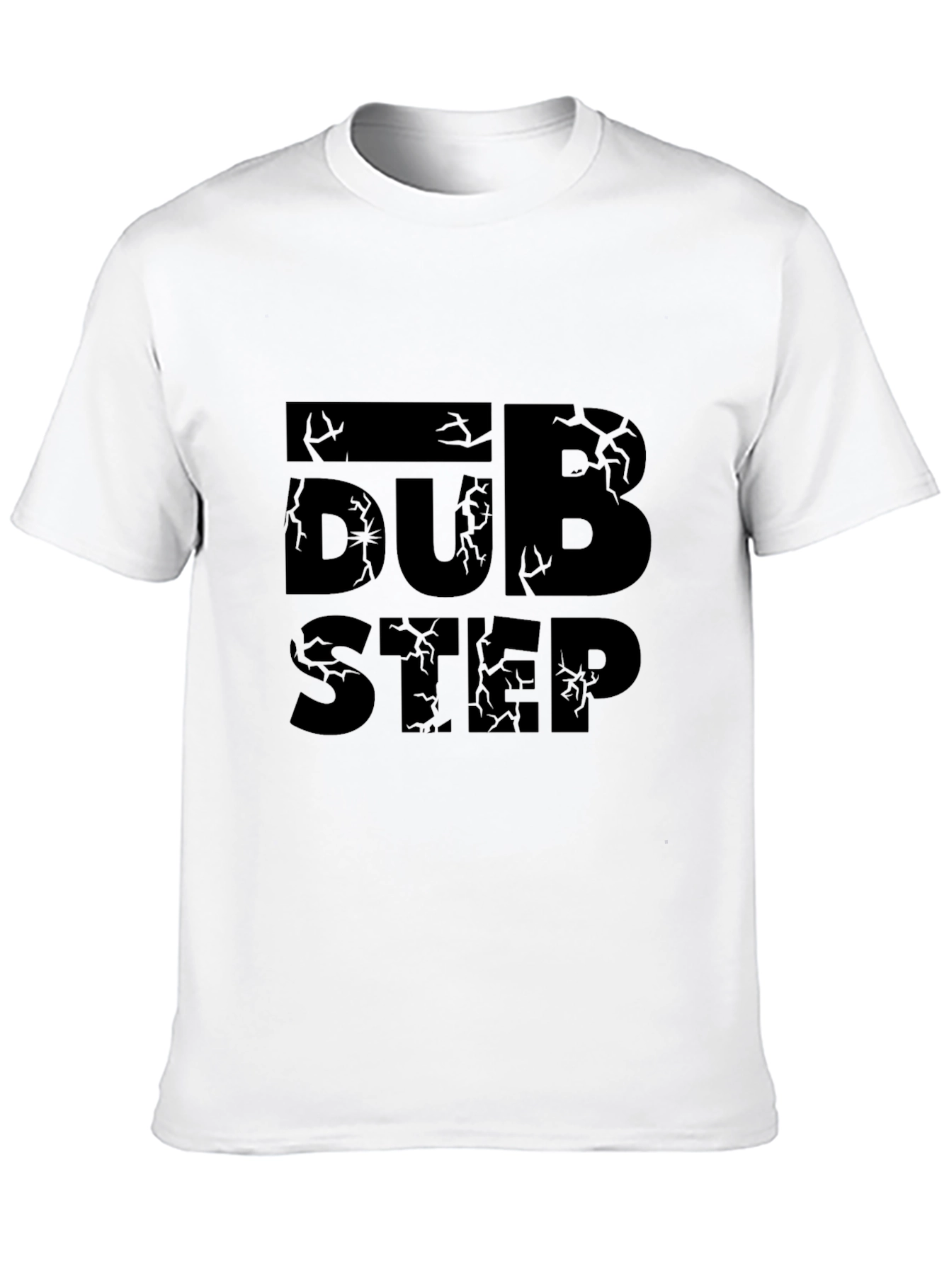 Cracked Dubstep Graphic Print Black T-Shirt