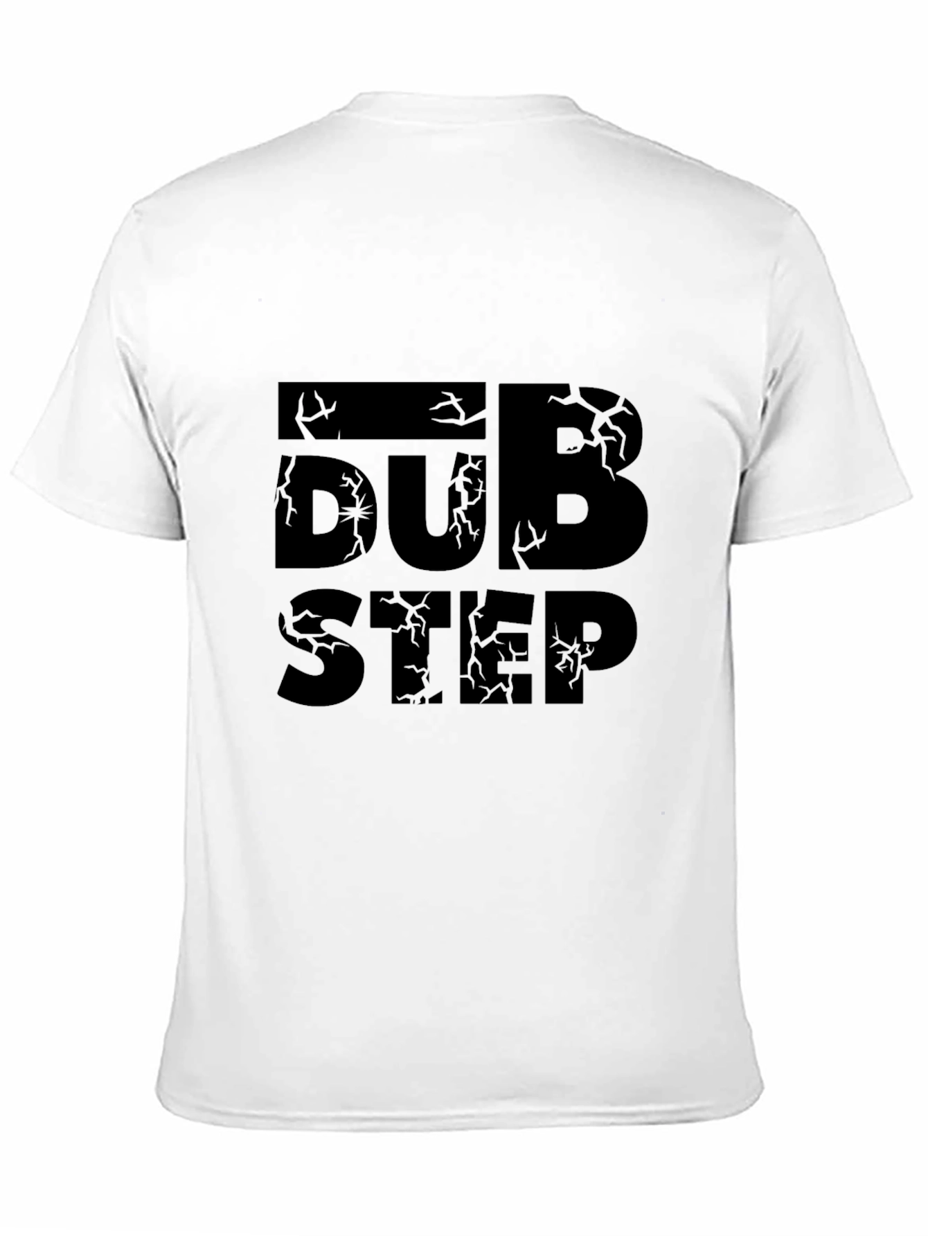 Cracked Dubstep Graphic Print Black T-Shirt