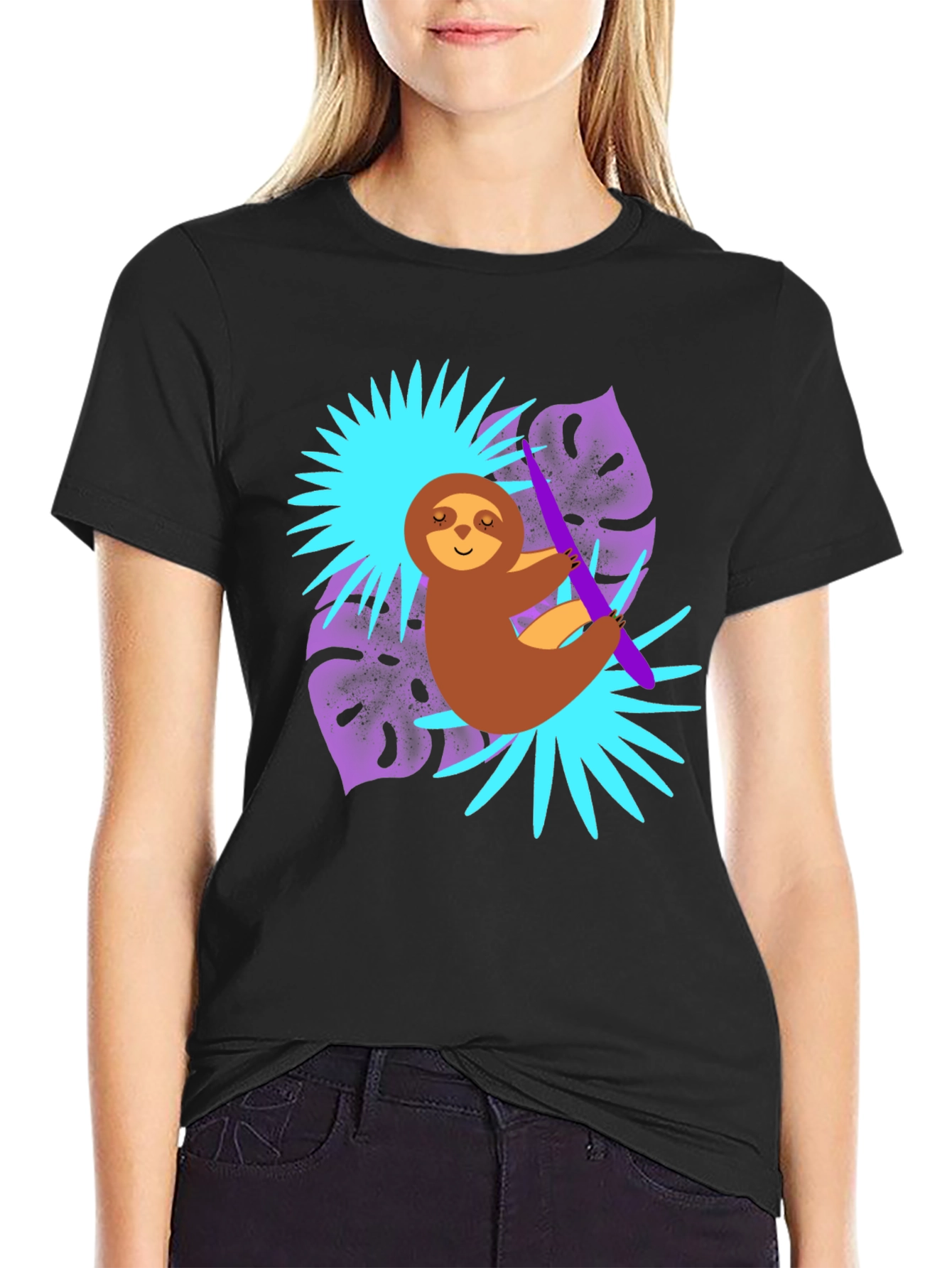 Sloth Graphic Tee - Tropical Vibe