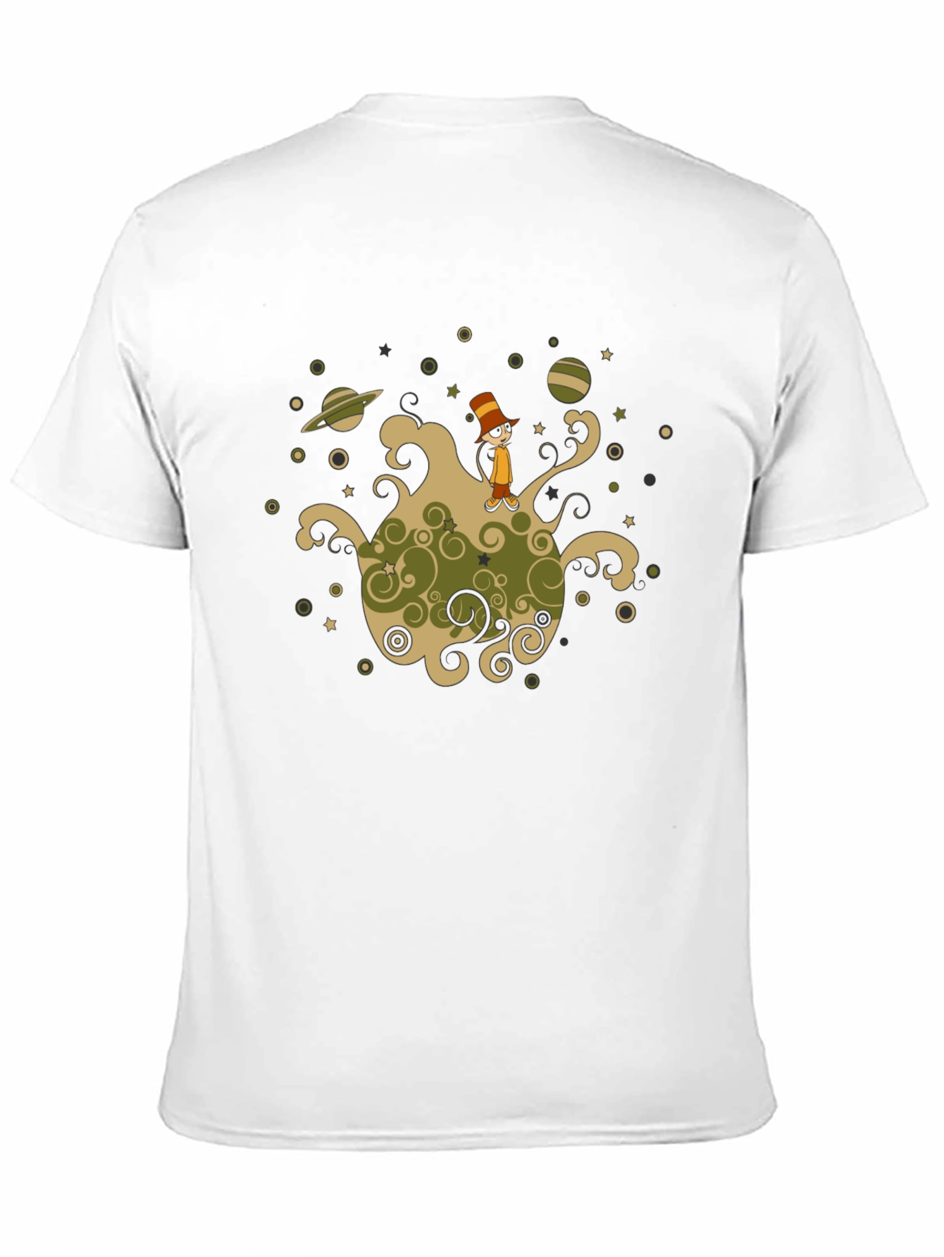 Cosmic Cartoon Graphic T-Shirt - Black