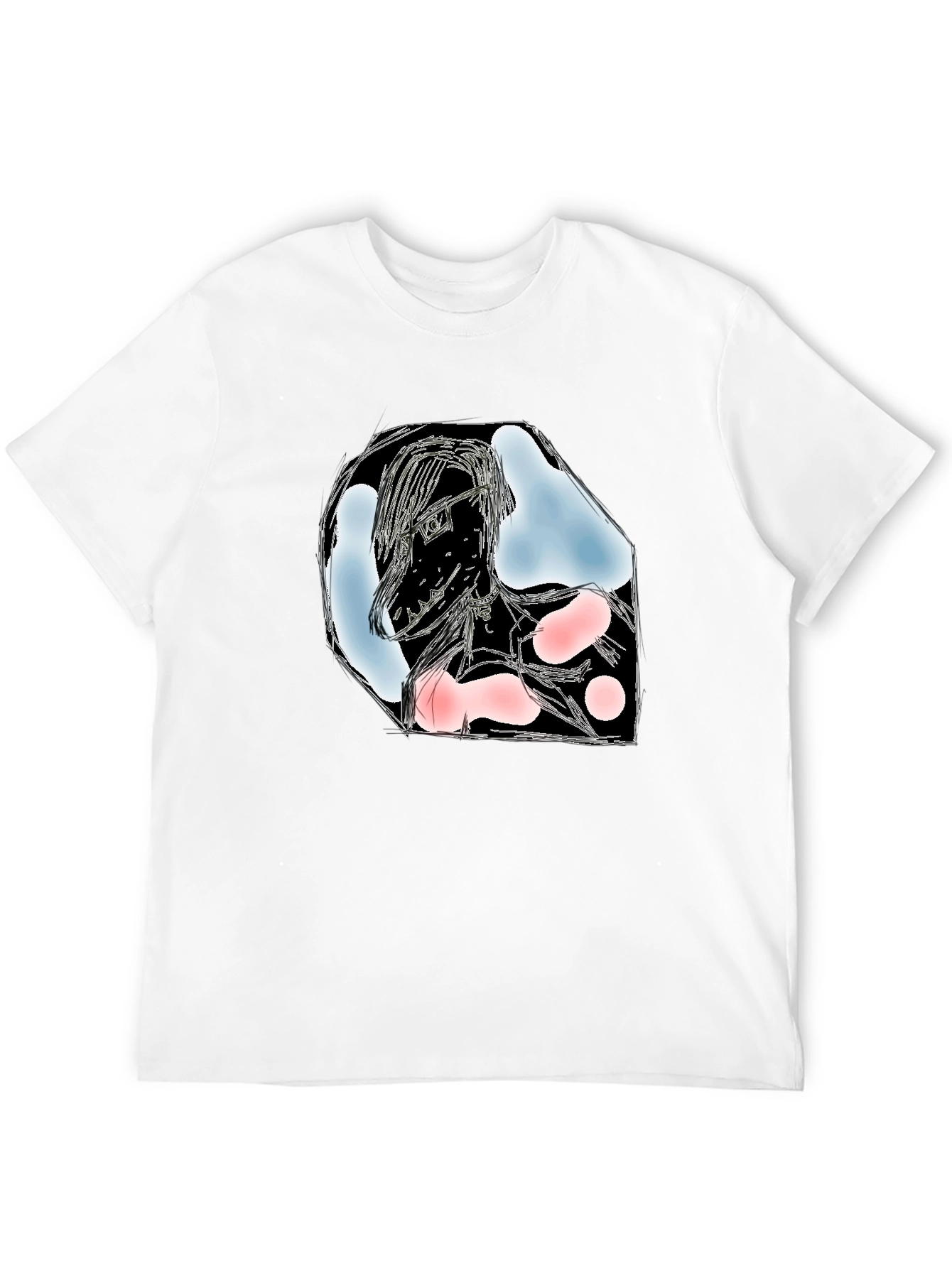 Abstract Sketch Graphic Black T-Shirt