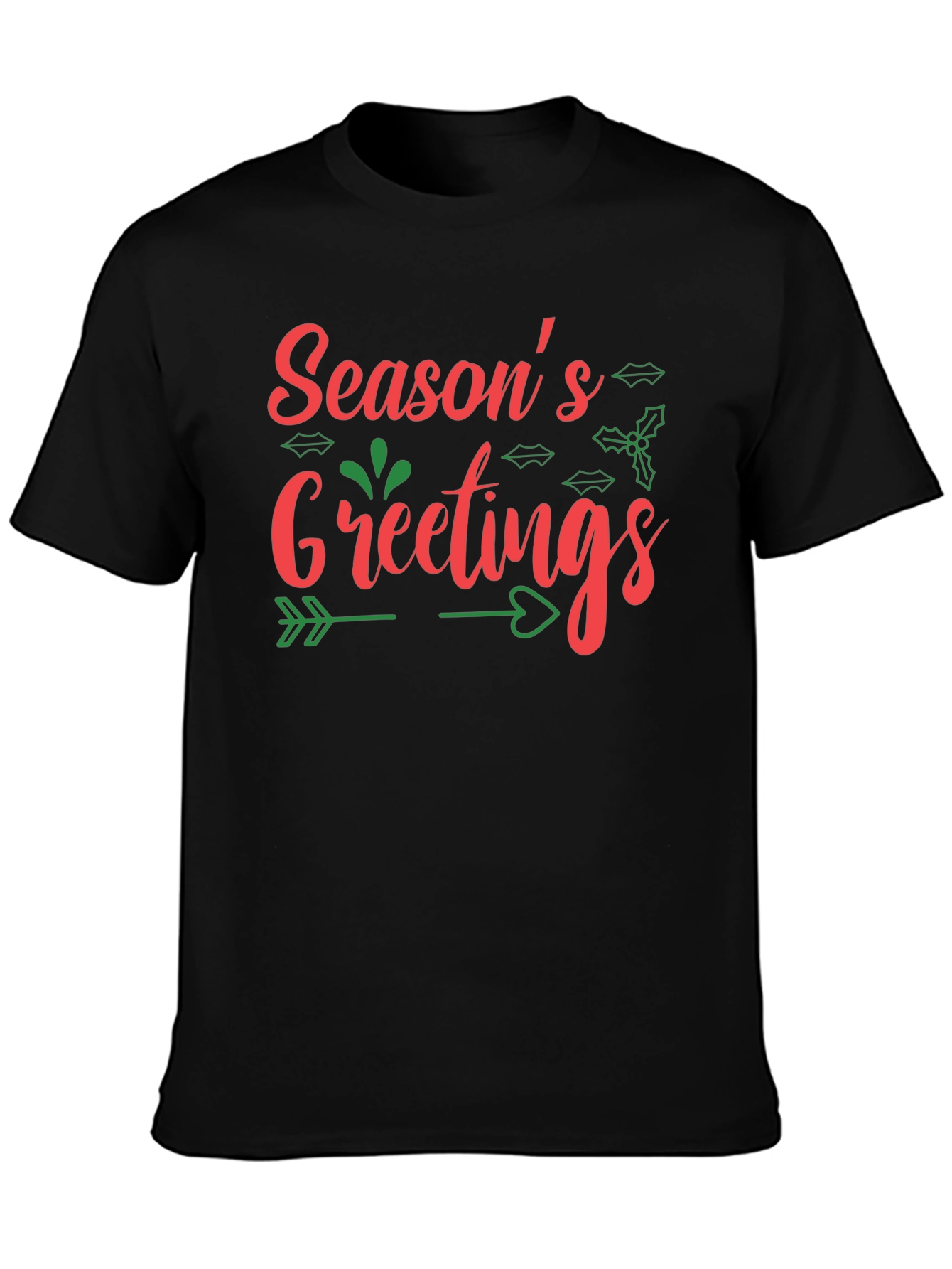 Festive Seasons Greetings Graphic Tee - Holiday Cheer