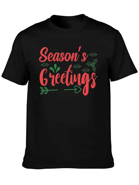 Festive Seasons Greetings Graphic Tee - Holiday Cheer