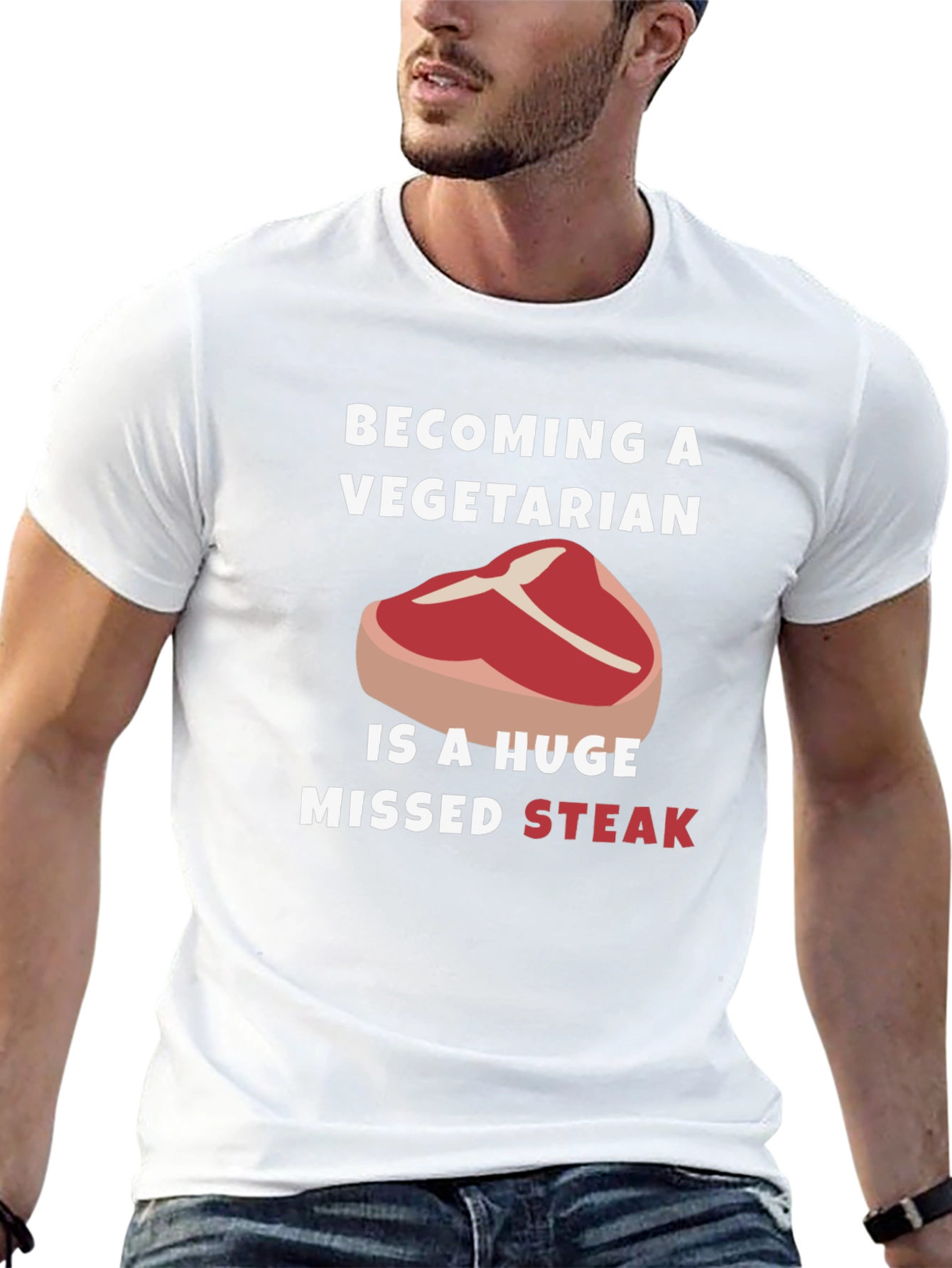 Becoming Vegetarian Missed Steak Funny Graphic Tee