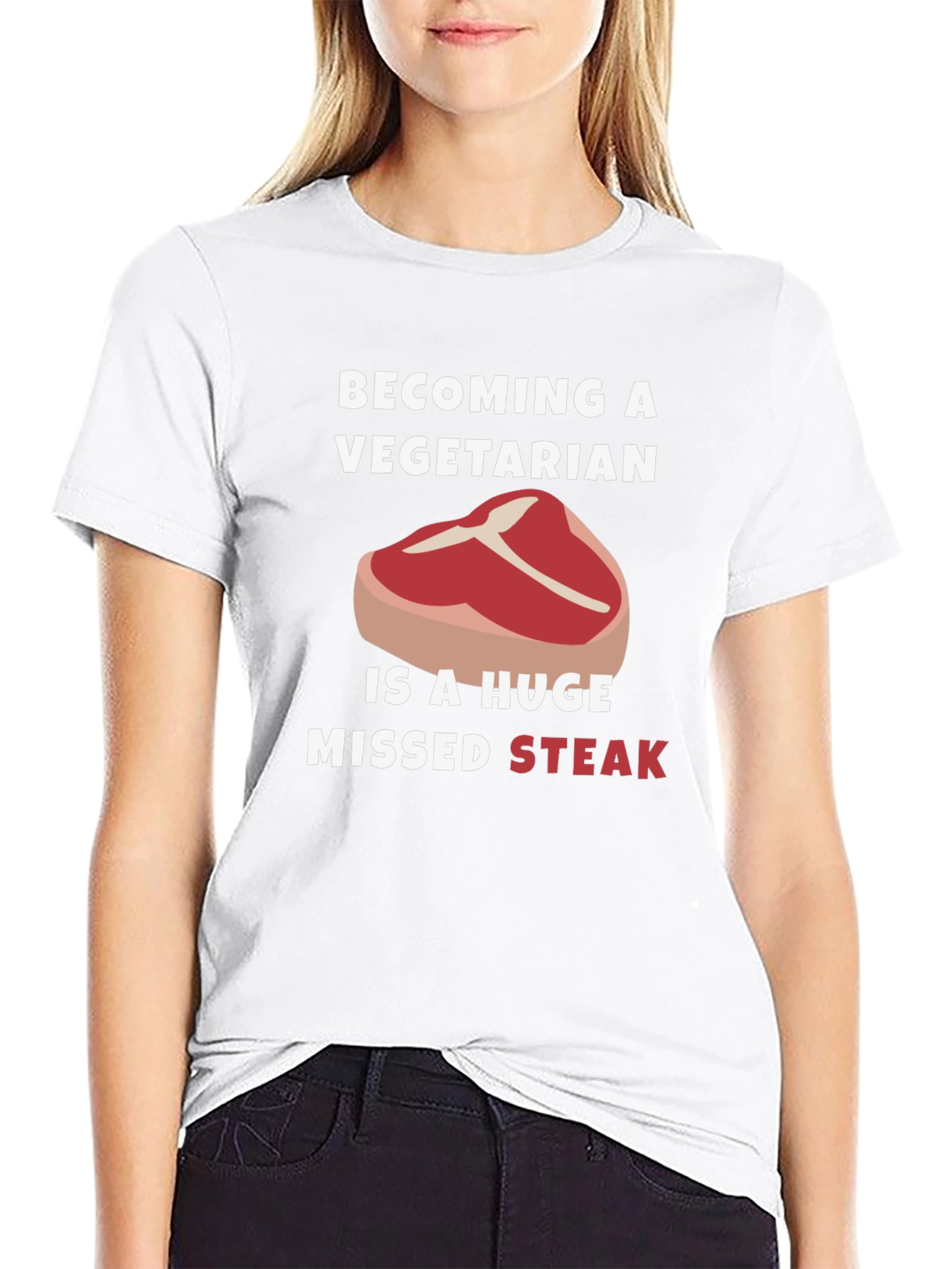 Becoming Vegetarian Missed Steak Funny Graphic Tee