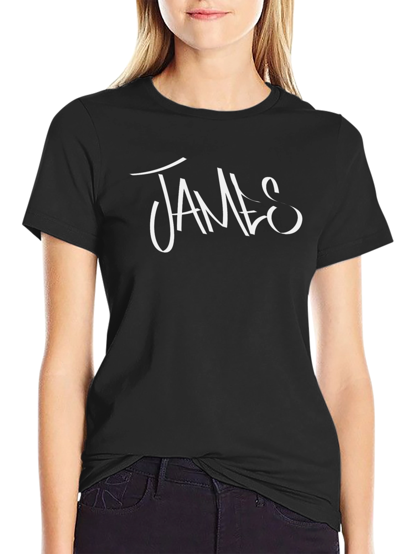 James Script Graphic T-Shirt - Black