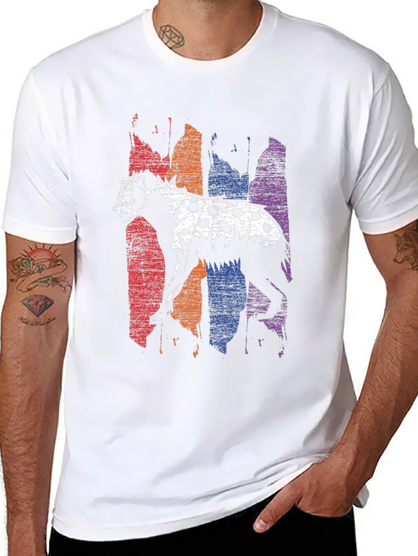 Hyena Graphic Tee - Mens Crew Neck T-Shirt
