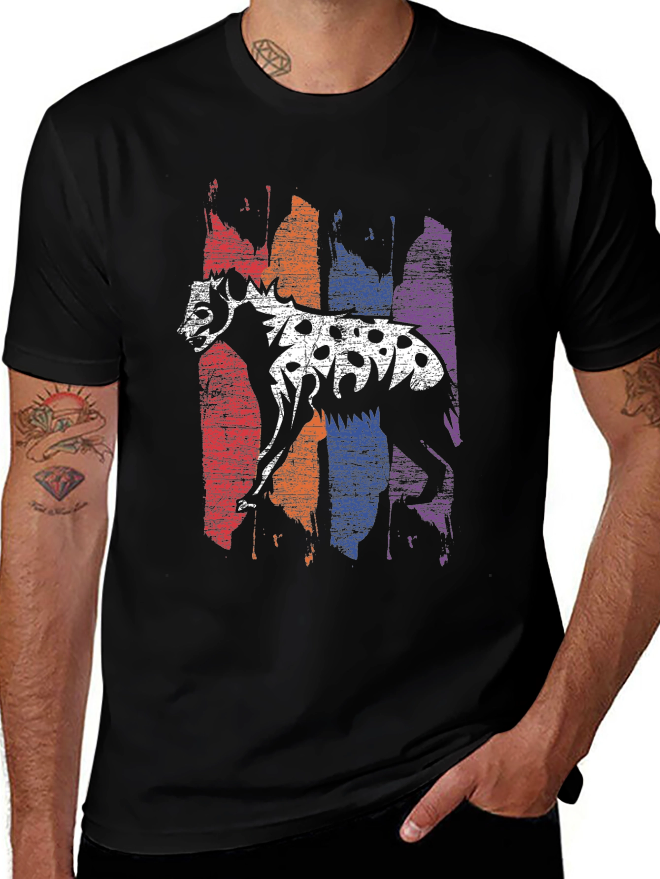 Hyena Graphic Tee - Mens Crew Neck T-Shirt