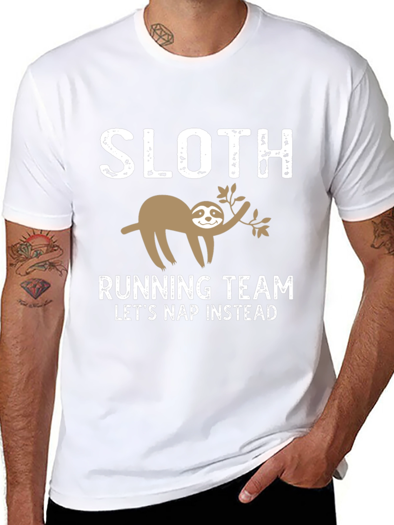 Sloth Running Team Black Graphic T-Shirt