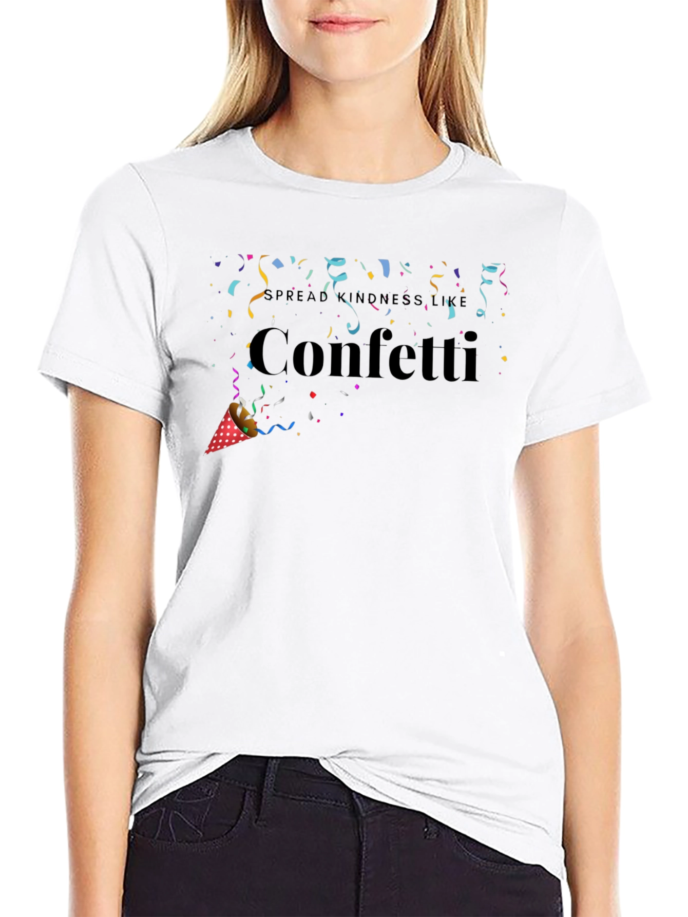 Spread Kindness Like Confetti Black T-Shirt