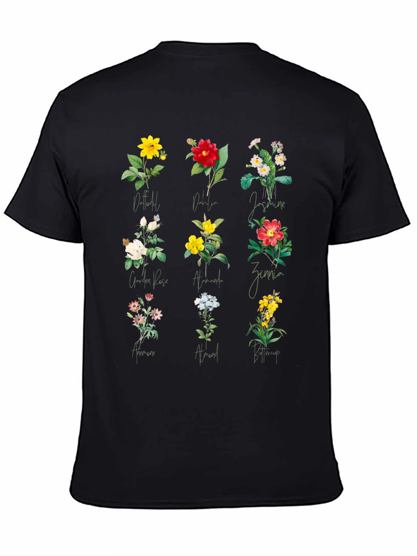 Floral Botanical T-Shirt - Black