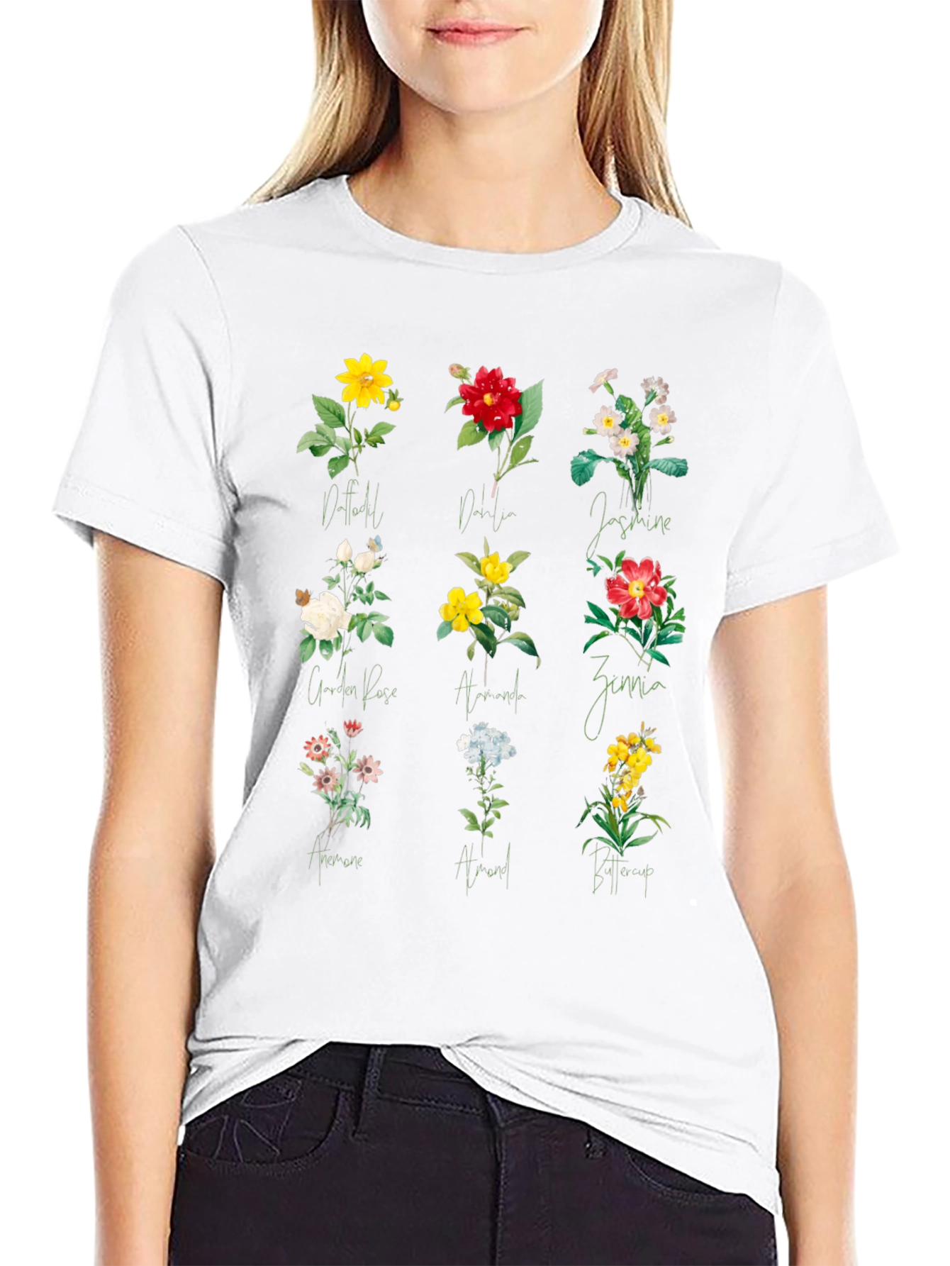 Floral Botanical T-Shirt - Black