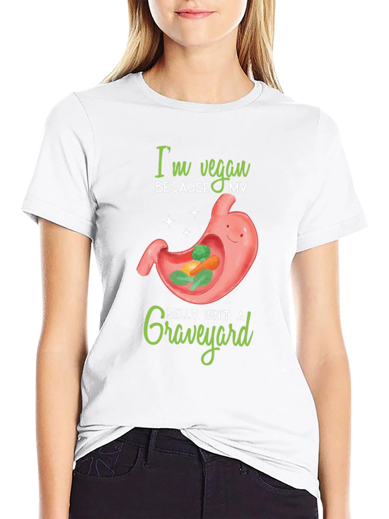 Vegan Stomach T-Shirt - Graveyard Belly