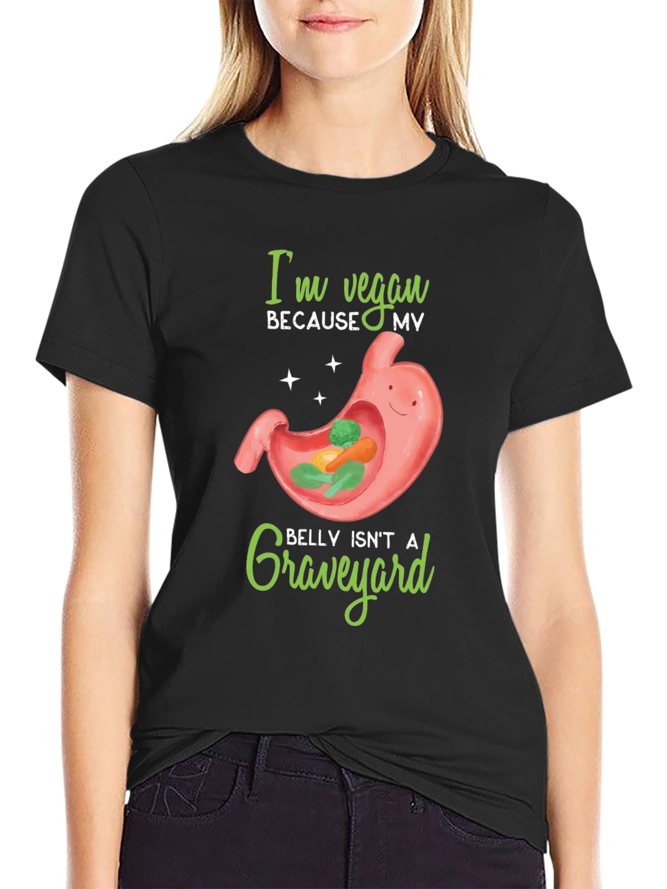 Vegan Stomach T-Shirt - Graveyard Belly