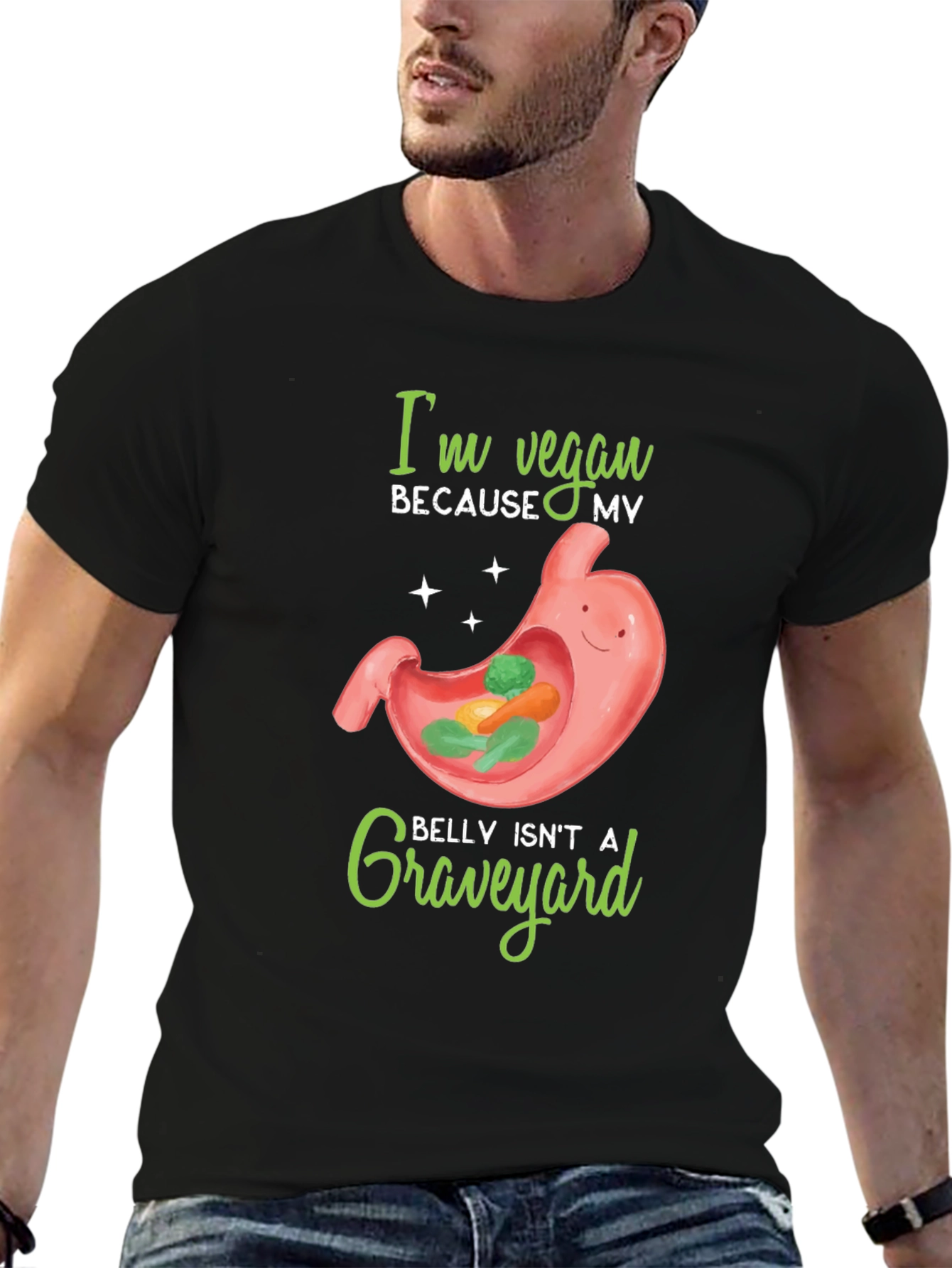 Vegan Stomach T-Shirt - Graveyard Belly
